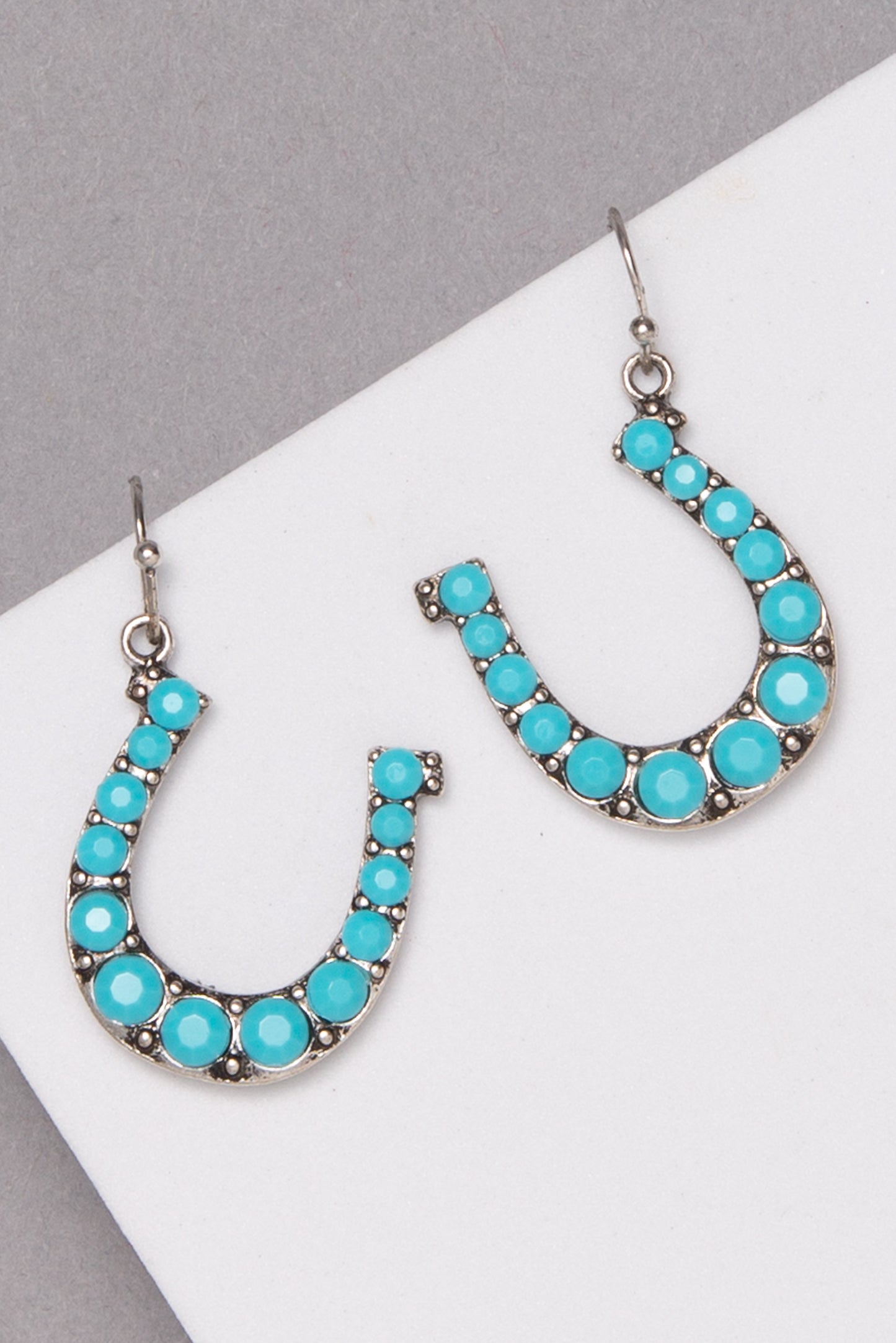 Luna Western Horseshoe Turquoise Earrings