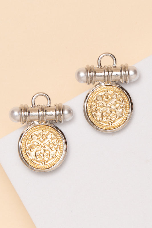 Aliza Post Medallion Earrings | Silver