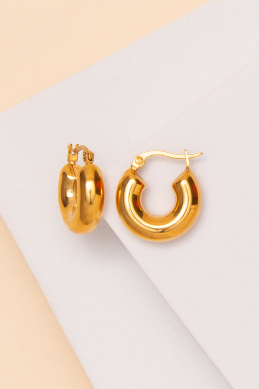 Penelope 18K Gold Dipped or Stainless Steel Hoop Earrings | Gold