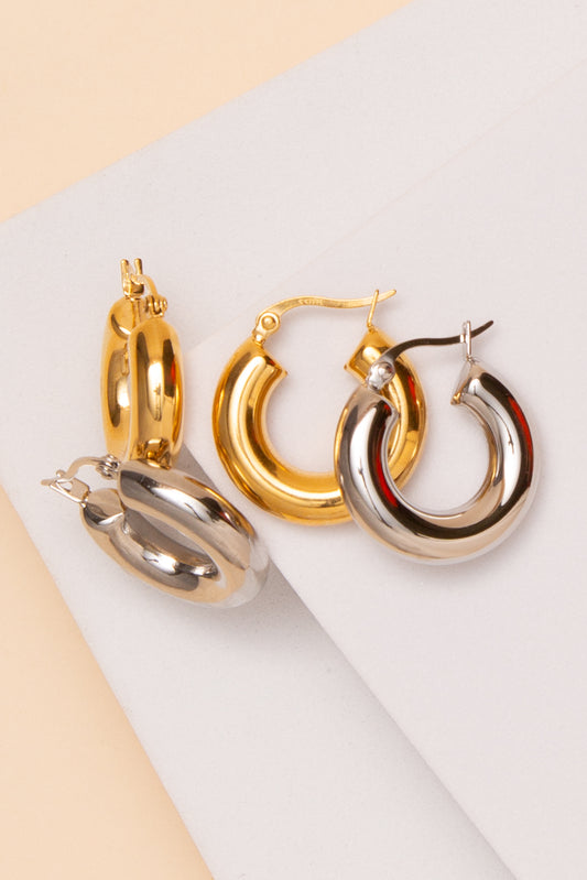 Chloe Hoop Earrings In 18K Gold Dipped or Stainless Steel