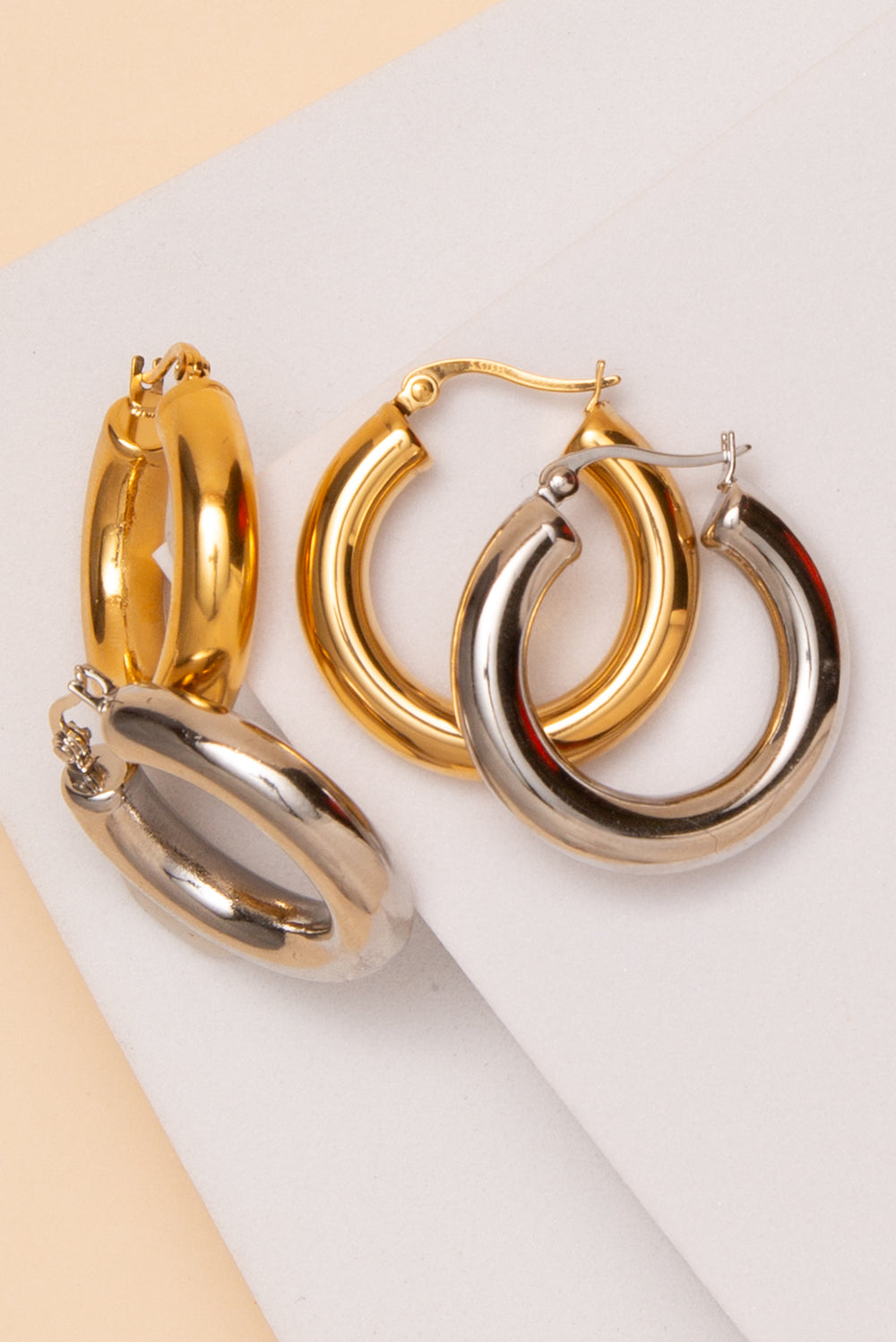 Ellie Hoop Earrings In 18K Gold Dipped or Stainless Steel
