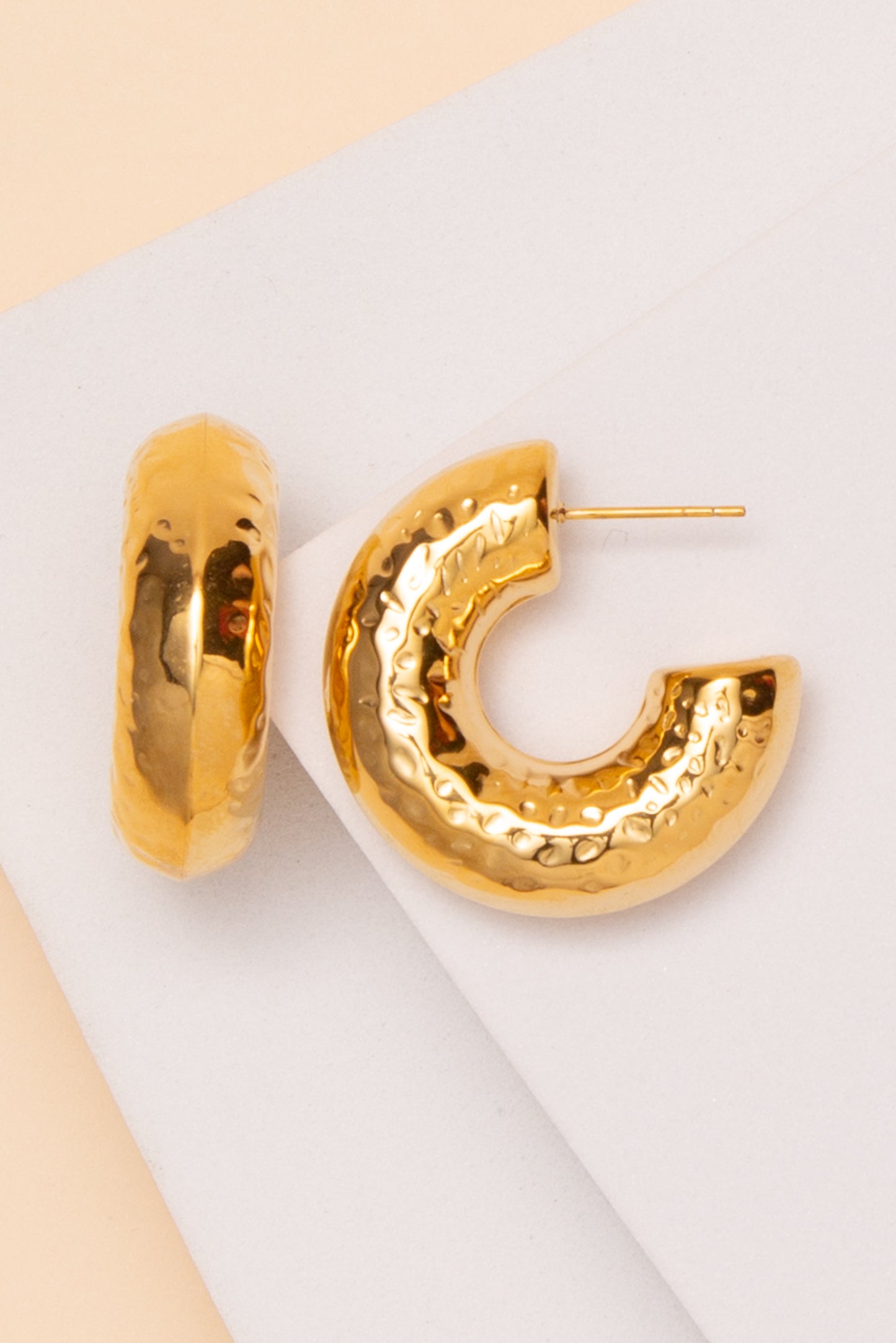 Aria Hoop Earrings In 18K Gold Dipped or Stainless Steel