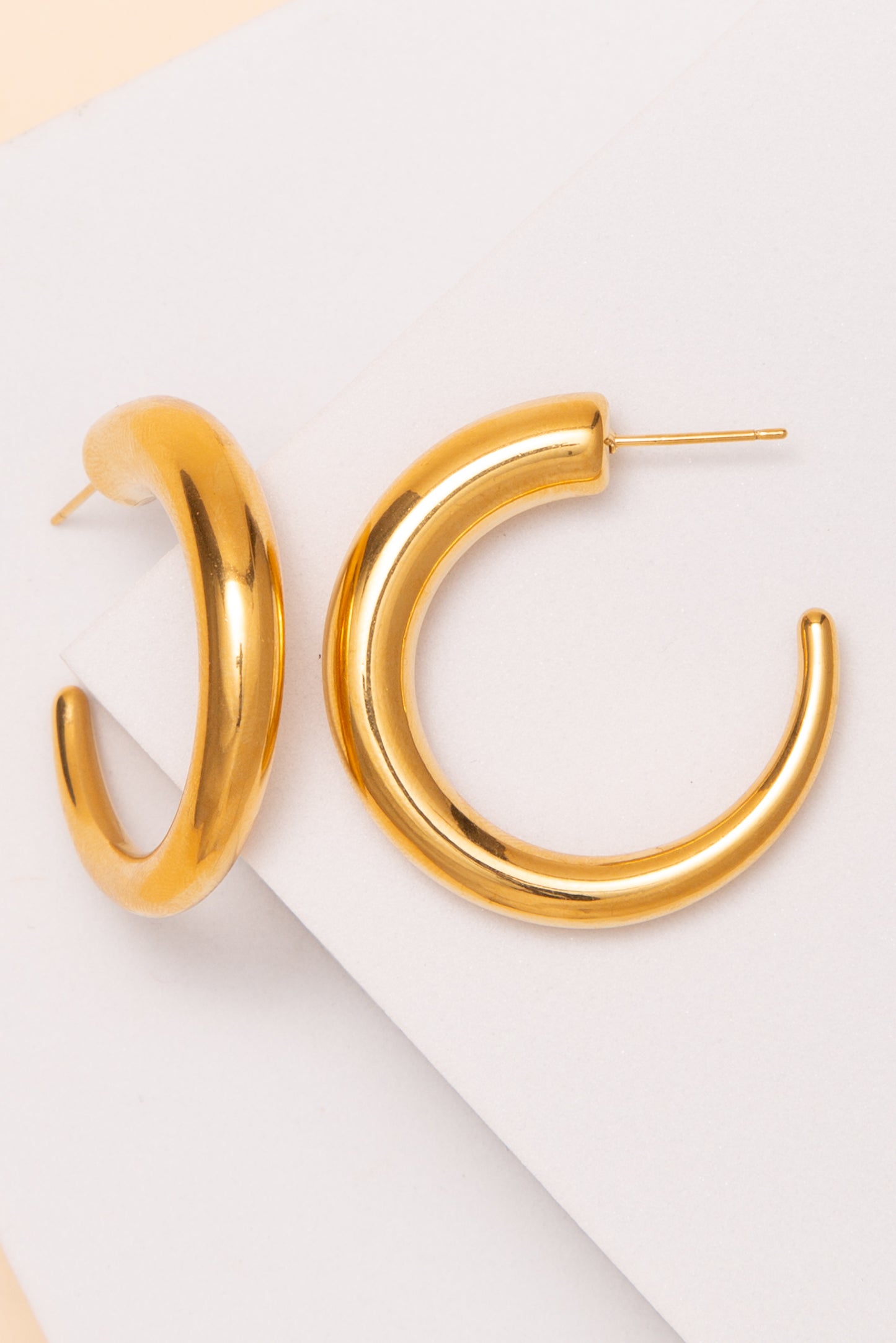 Chloe Open C Hoop Tube Earrings
