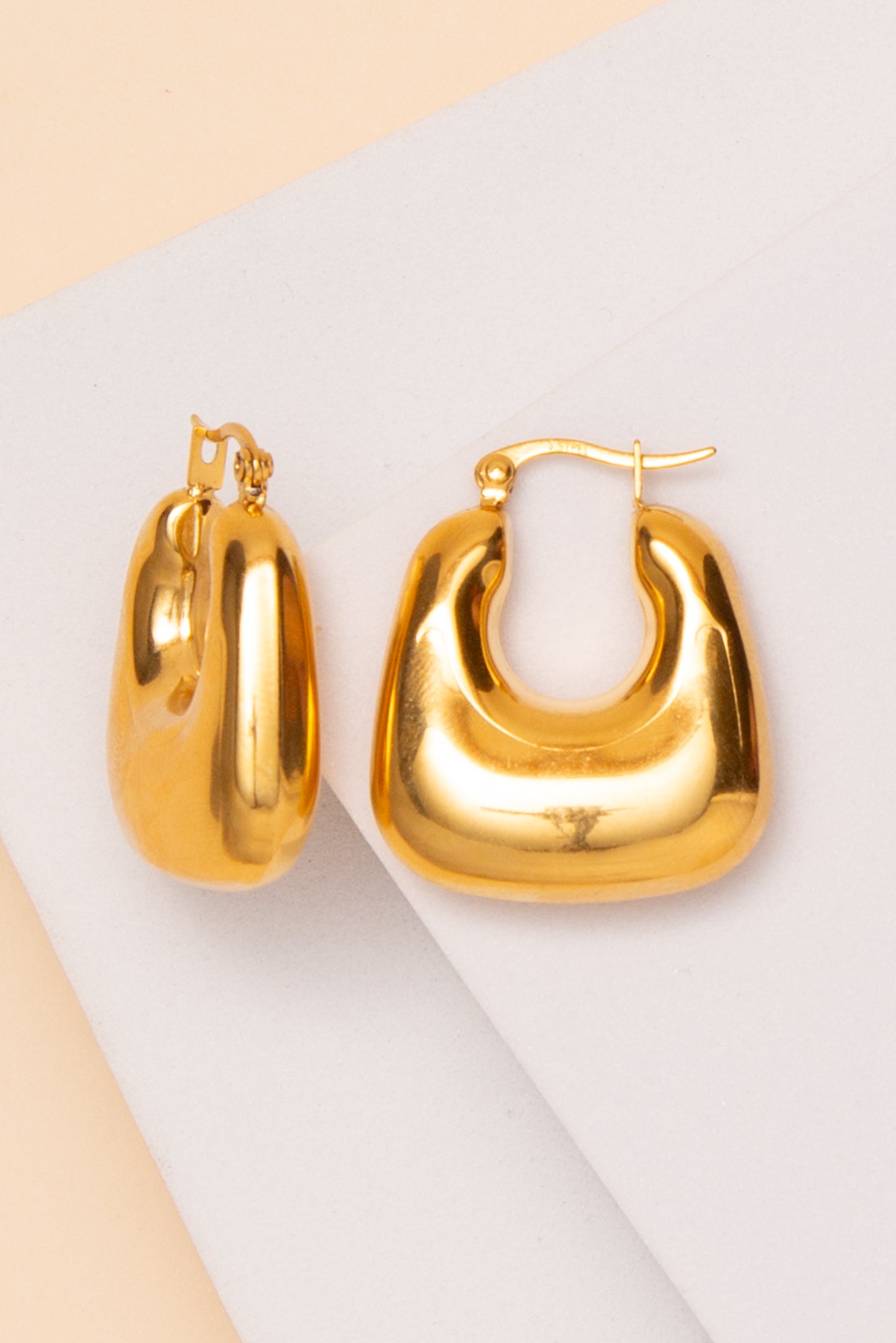 Victoria Chunky Earrings In 18K Gold Dipped Or Stainless Steel