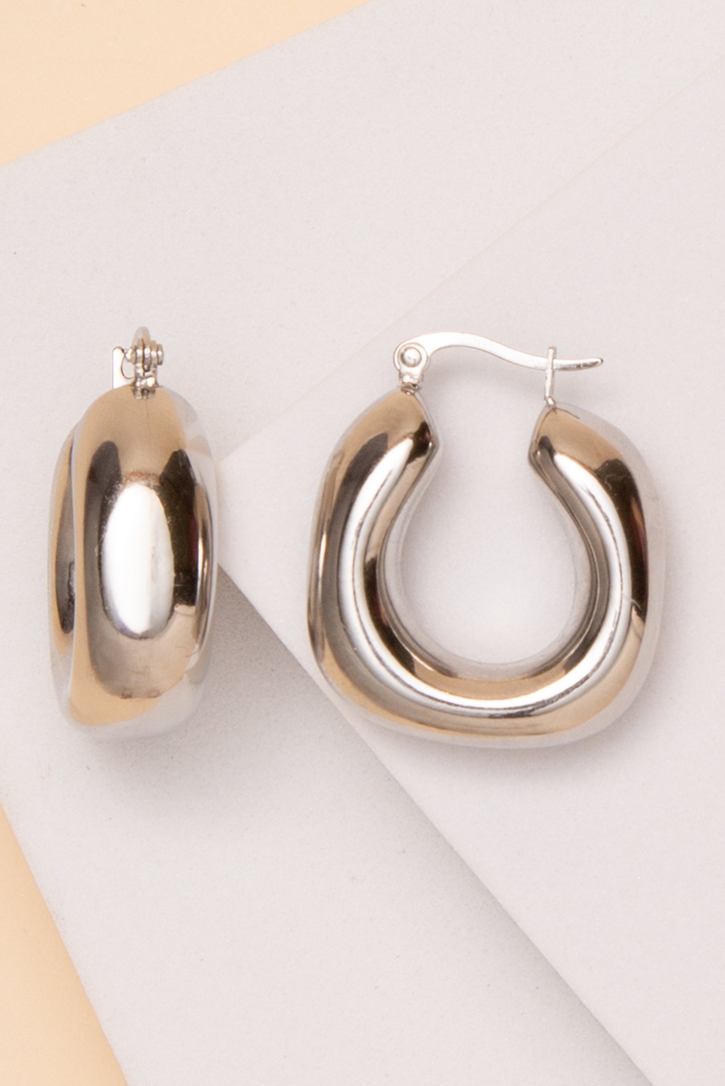 Hannah Oval Earrings In 18K Gold Dipped Or Stainless Steel