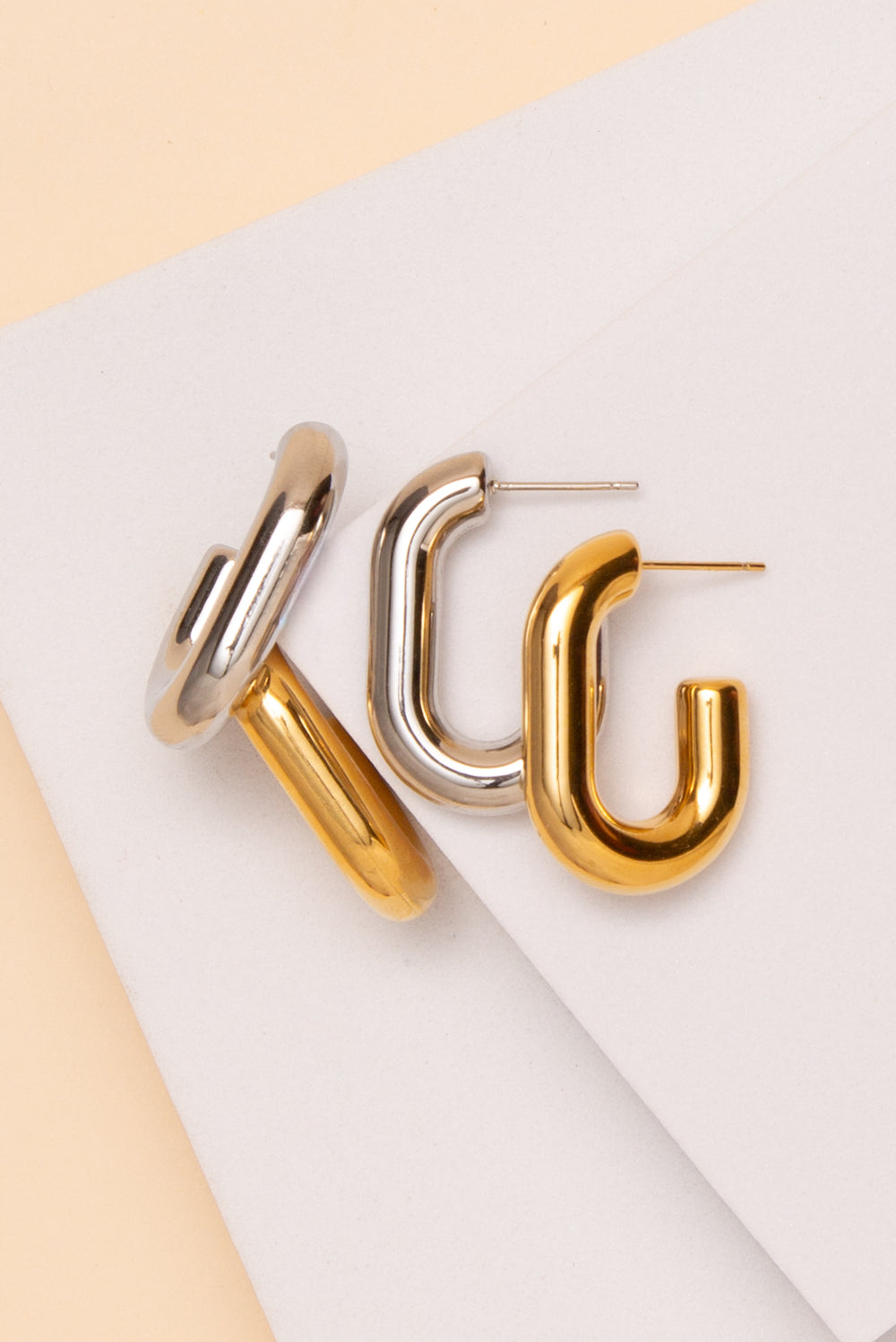 Leah Chunky Earrings In 18K Gold Dipped Or Stainless Steel
