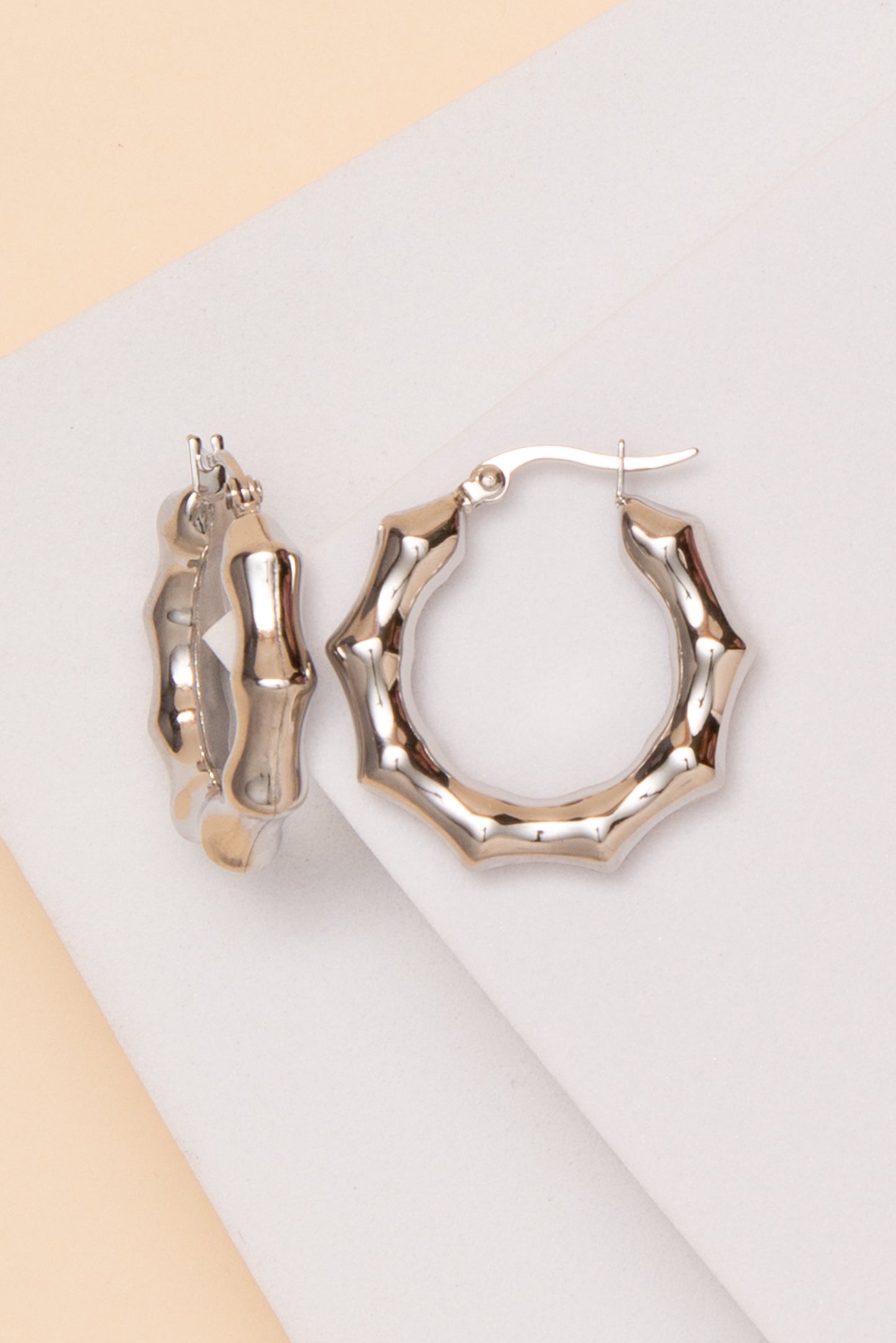 Eden Bamboo Earrings In 18K Gold Dipped Or Stainless Steel