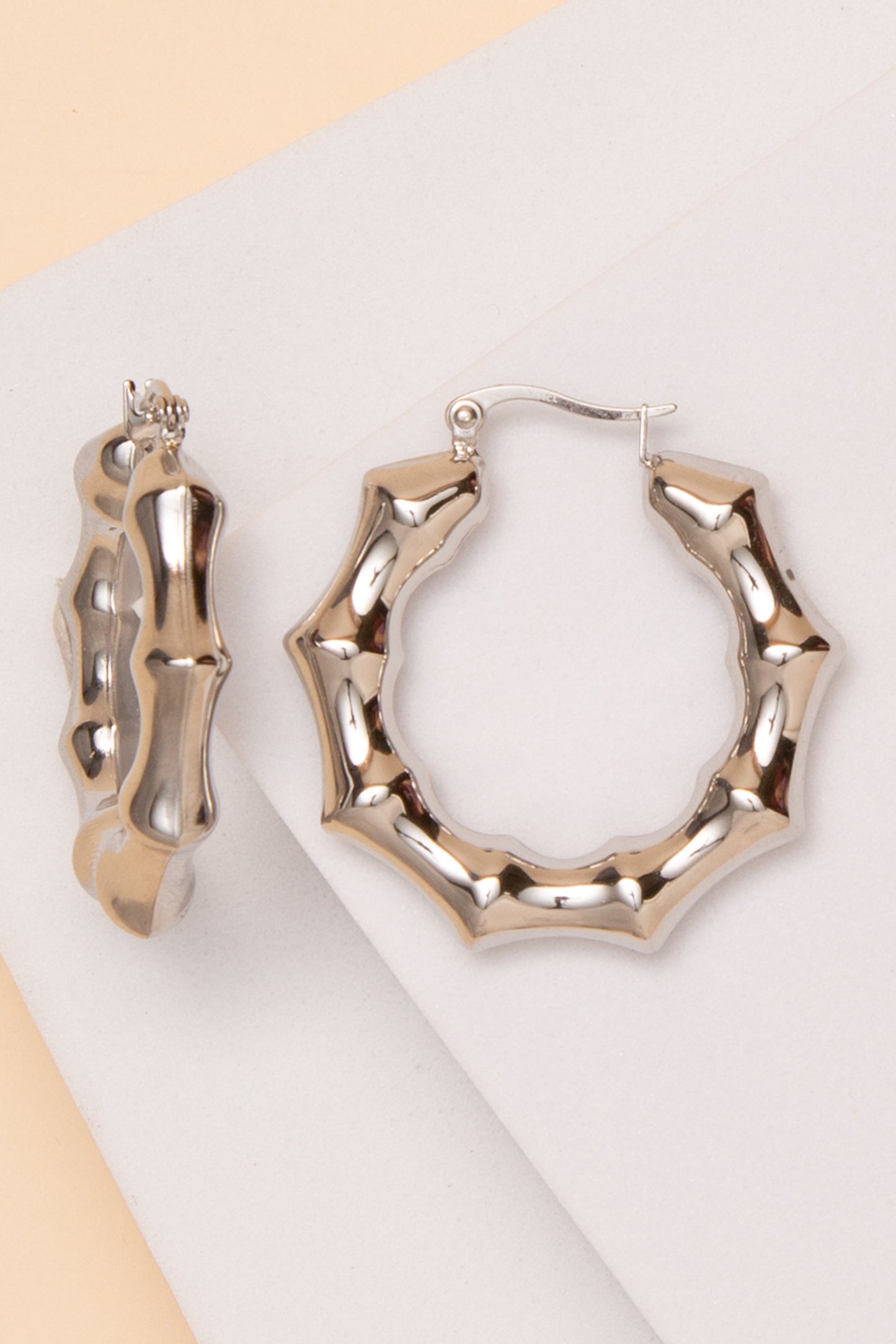 Millie Bamboo Earrings In 18K Gold Dipped Or Stainless Steel