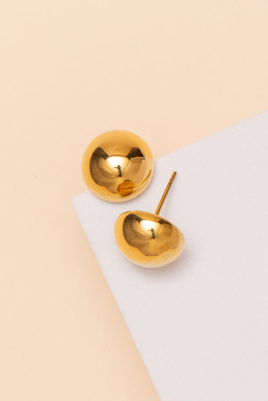 Georgia Ball Stud Earrings – 18K Gold Dipped or Stainless Steel | Gold
