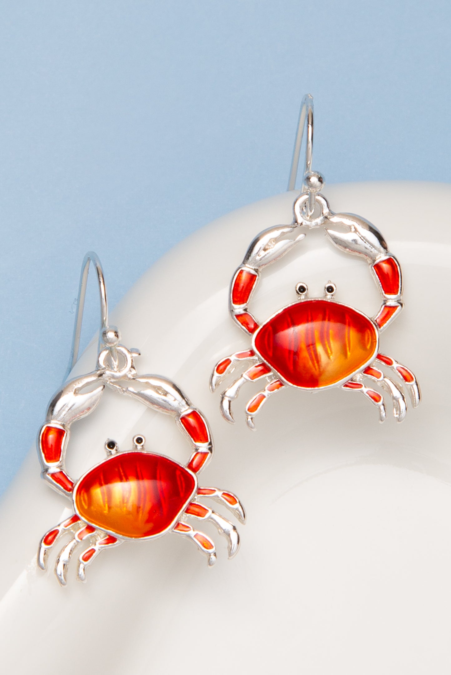 Cora Polished Epoxy Crab Drop Earrings