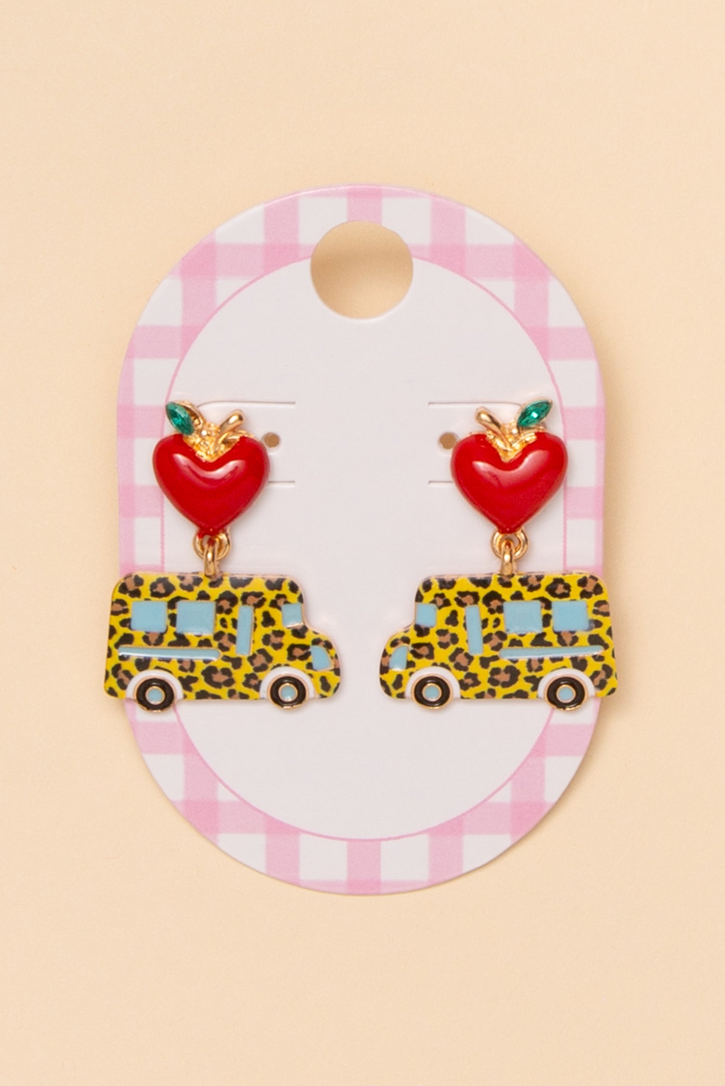 Lia Leopard School Bus Dangle Earrings