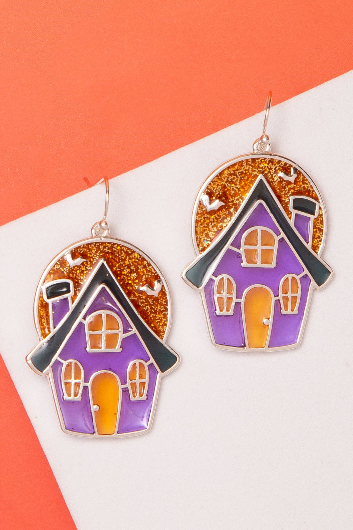 Emily Halloween Haunted House Earrings