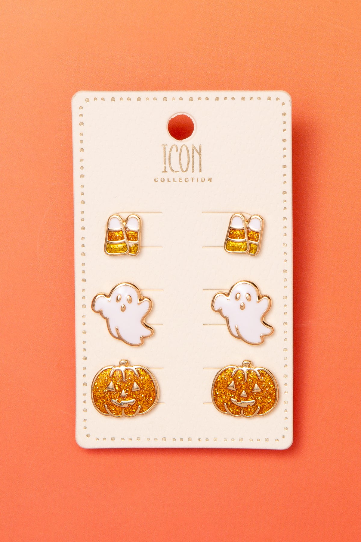 Stella 3 In 1 Halloween Pumpkin Ghost Earring Set