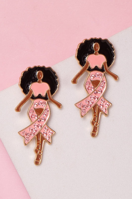 Maria Pink Ribbon Earrings