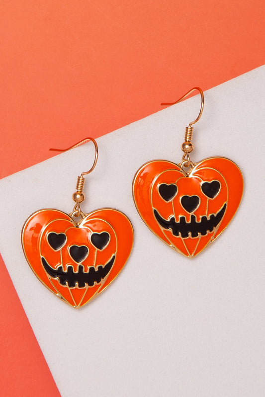 Julia Pumpkin Heart Halloween Earrings