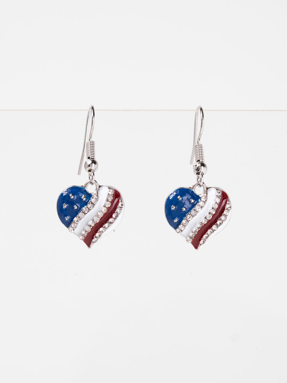 Raylyn Patriotic Studded Earrings | Heart