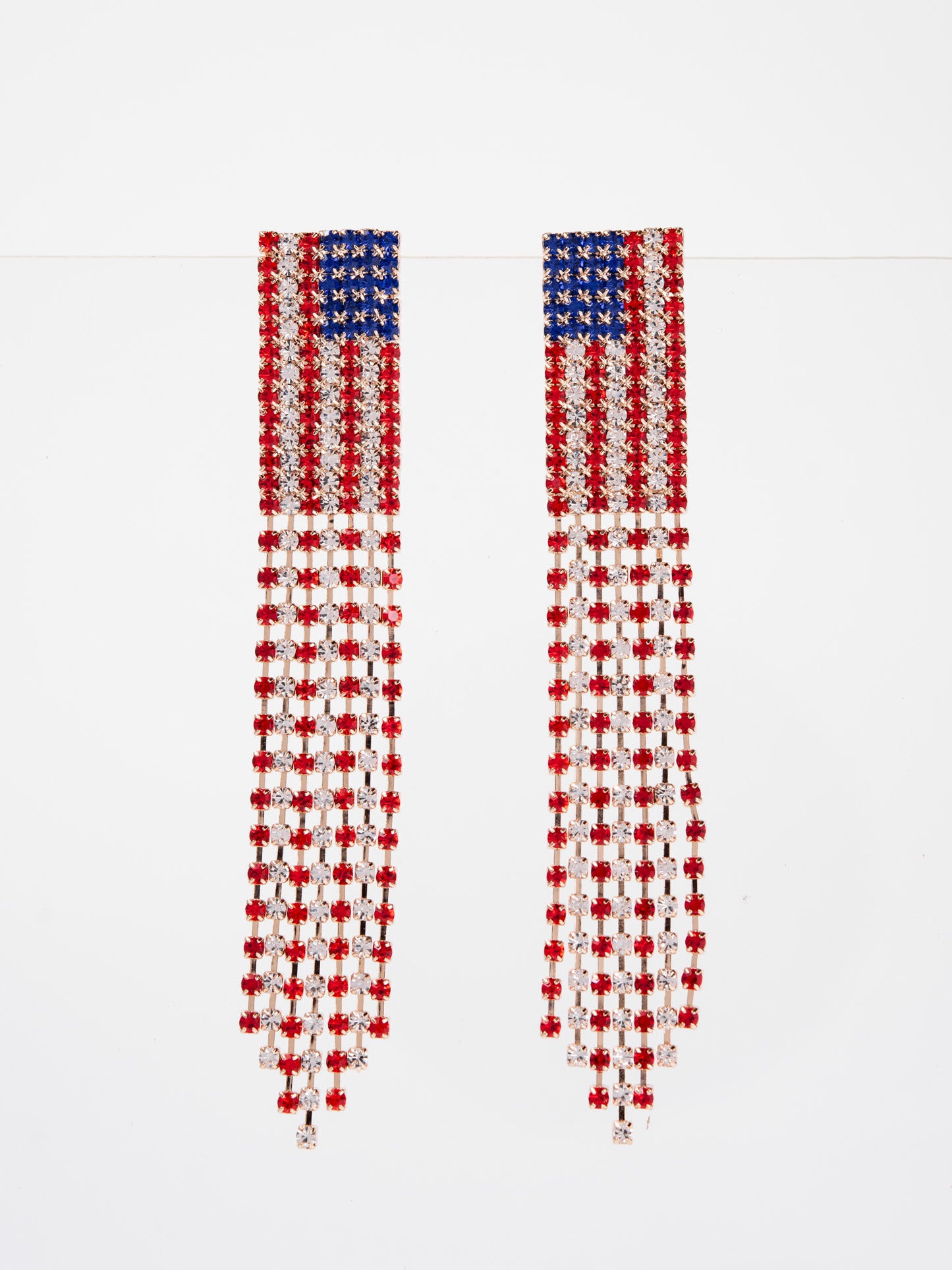 Eva American Flag Tassel Earrings | Gold