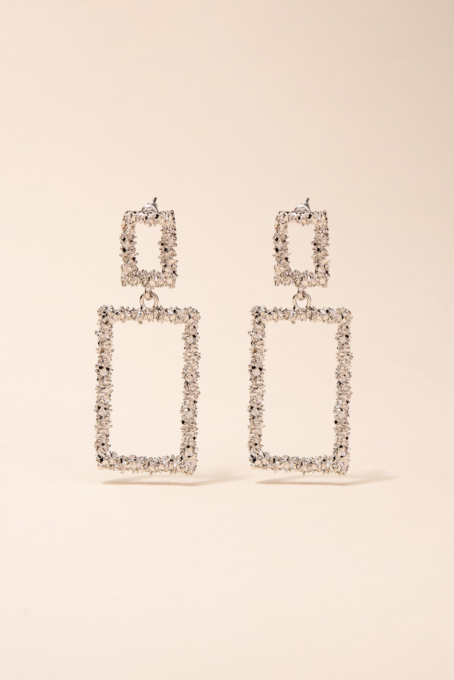 Shelly Casted Rectangle Earrings