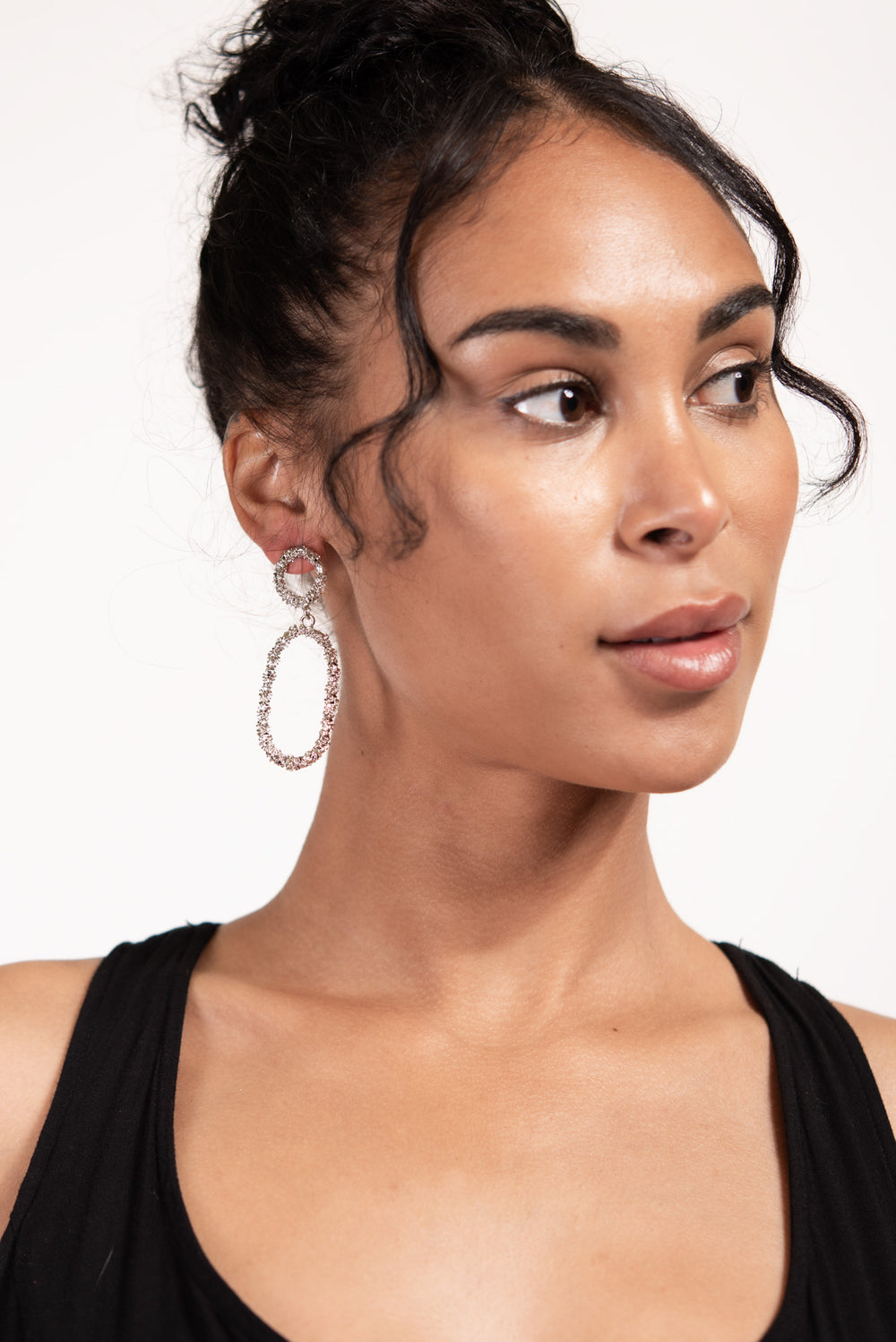 Casting Oval Dangle Earring | Silver