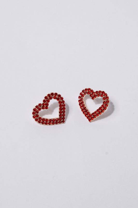 Brianna Heart Pave Drop Earrings | Gold