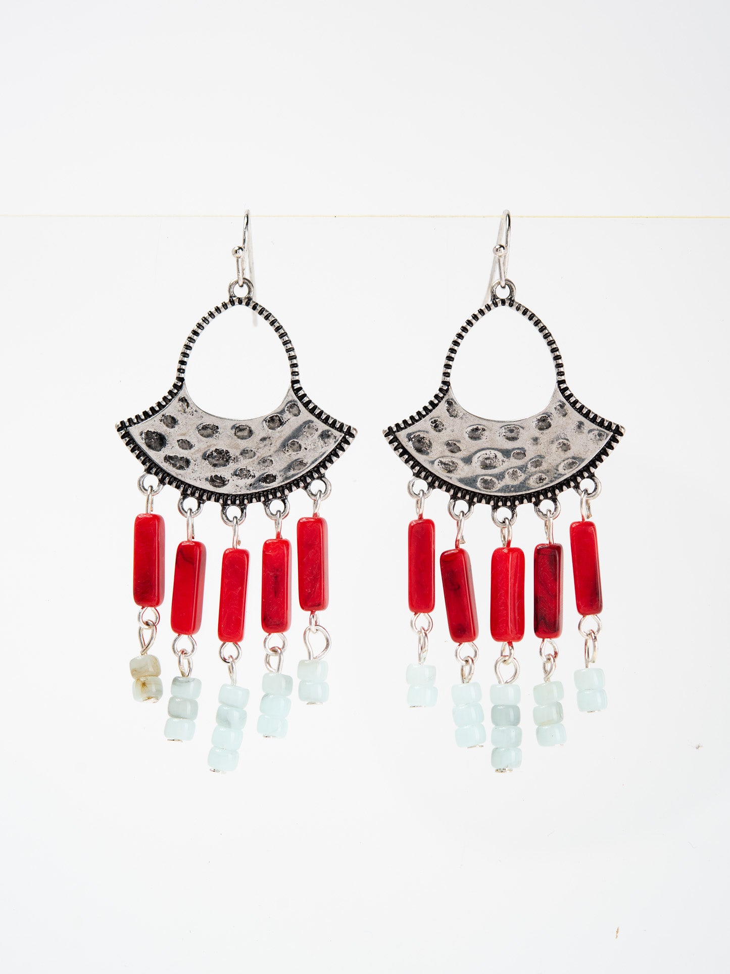 Amelia Native American Western Multi Beaded Tassel Earrings