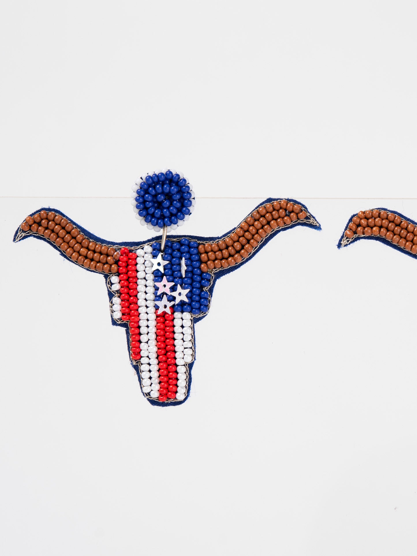 Elliana Patriotic Propeller Longhorn Drop Earrings