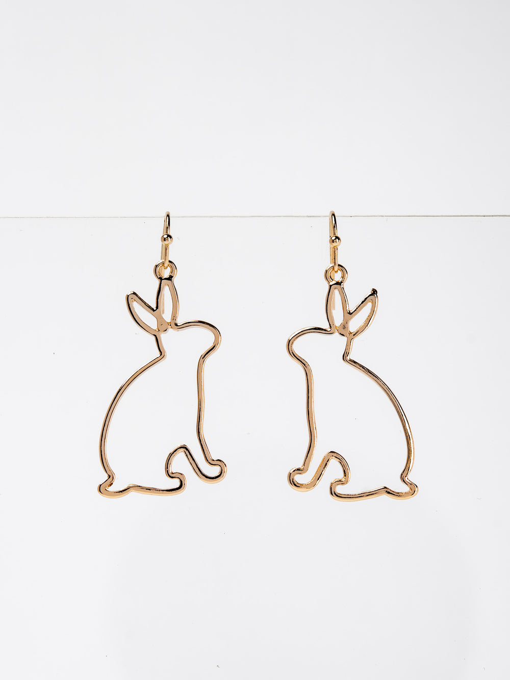 Gabriella Easter Rabbit Shaped Outline Drop Earrings