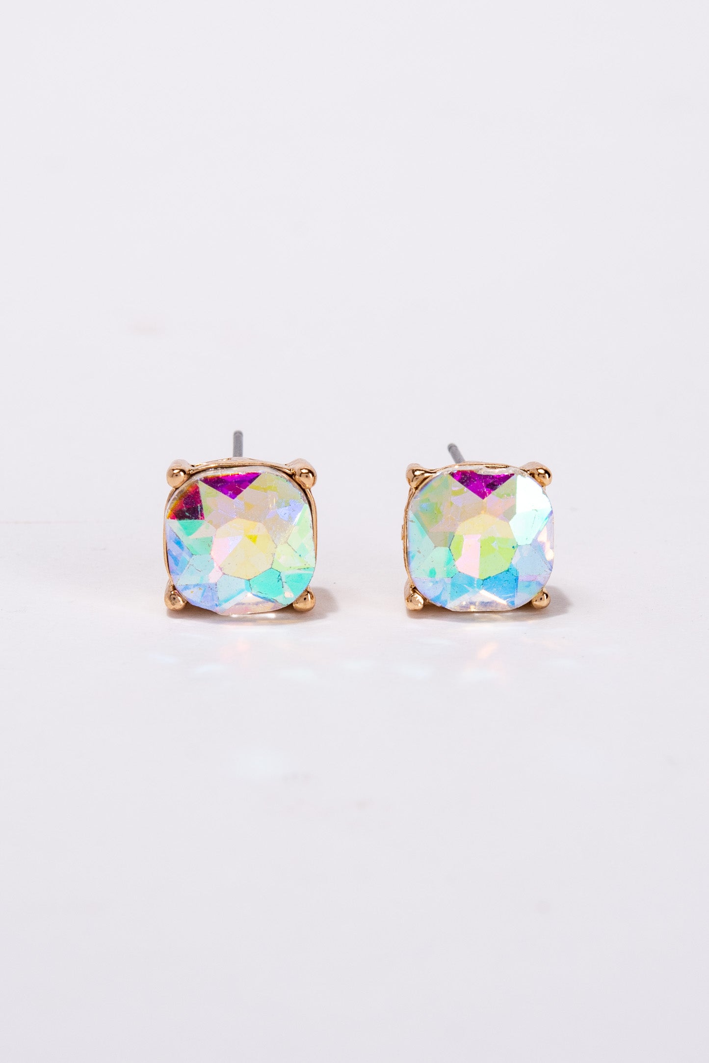 Aaliyah 10MM Crystal Cushion Post Earrings