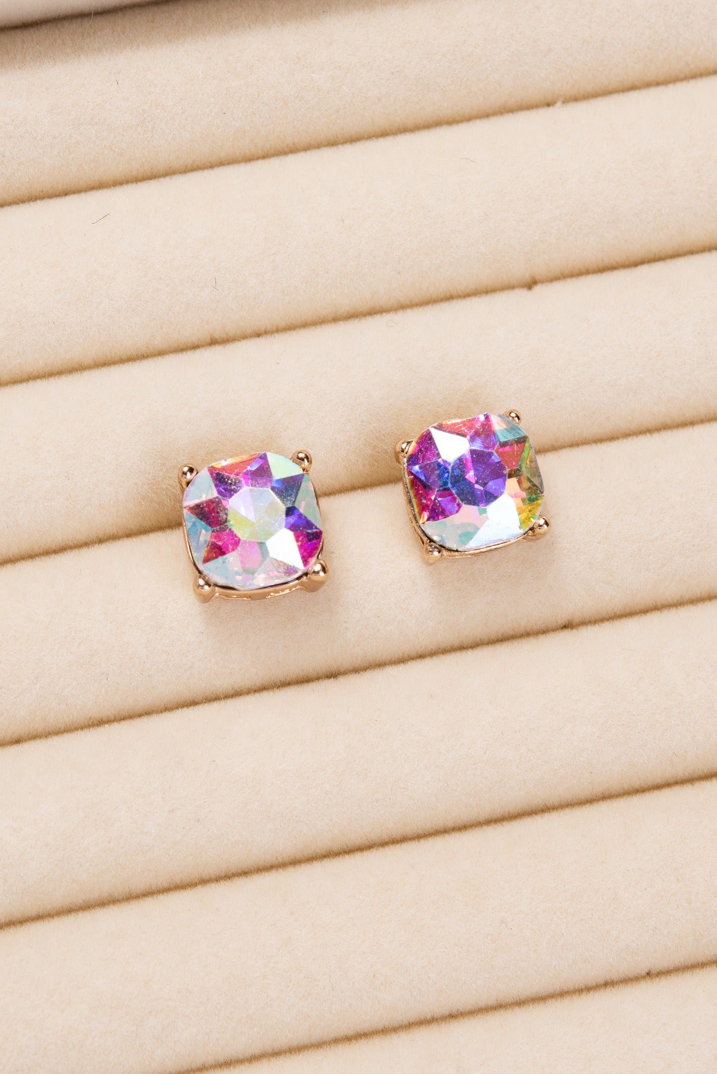 Aaliyah 10MM Crystal Cushion Post Earrings