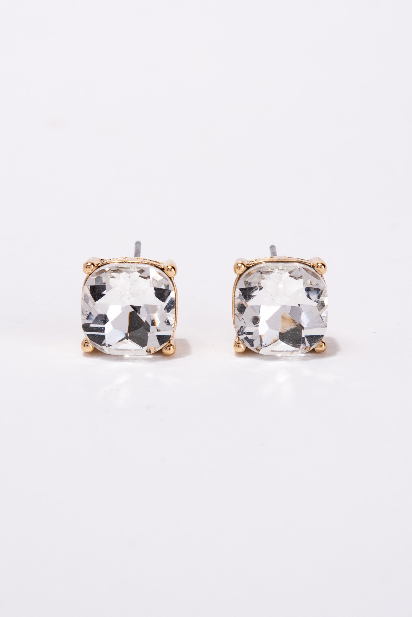 Aaliyah 10MM Crystal Cushion Post Earrings