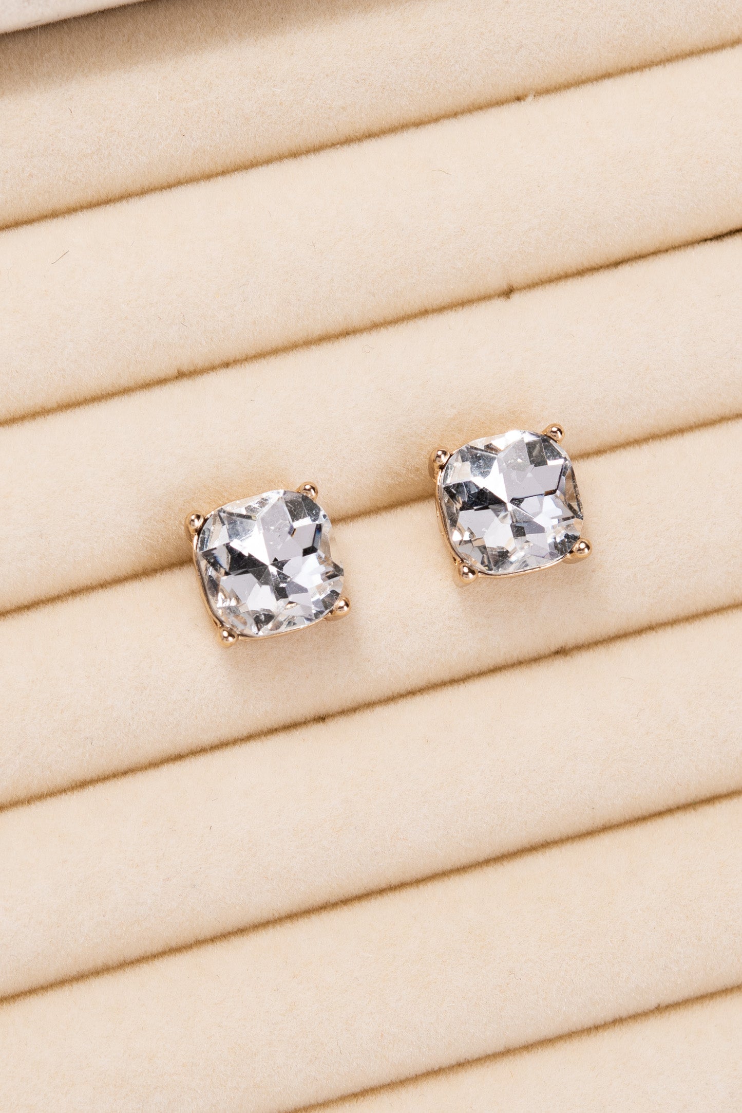 Aaliyah 10MM Crystal Cushion Post Earrings