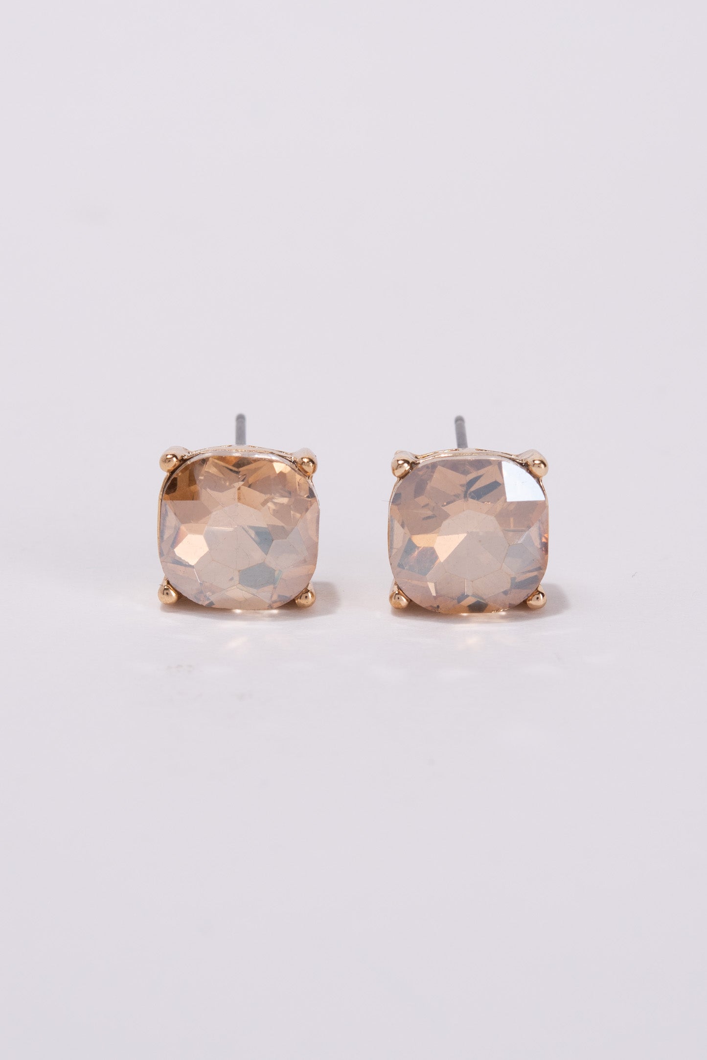 Aaliyah 10MM Crystal Cushion Post Earrings