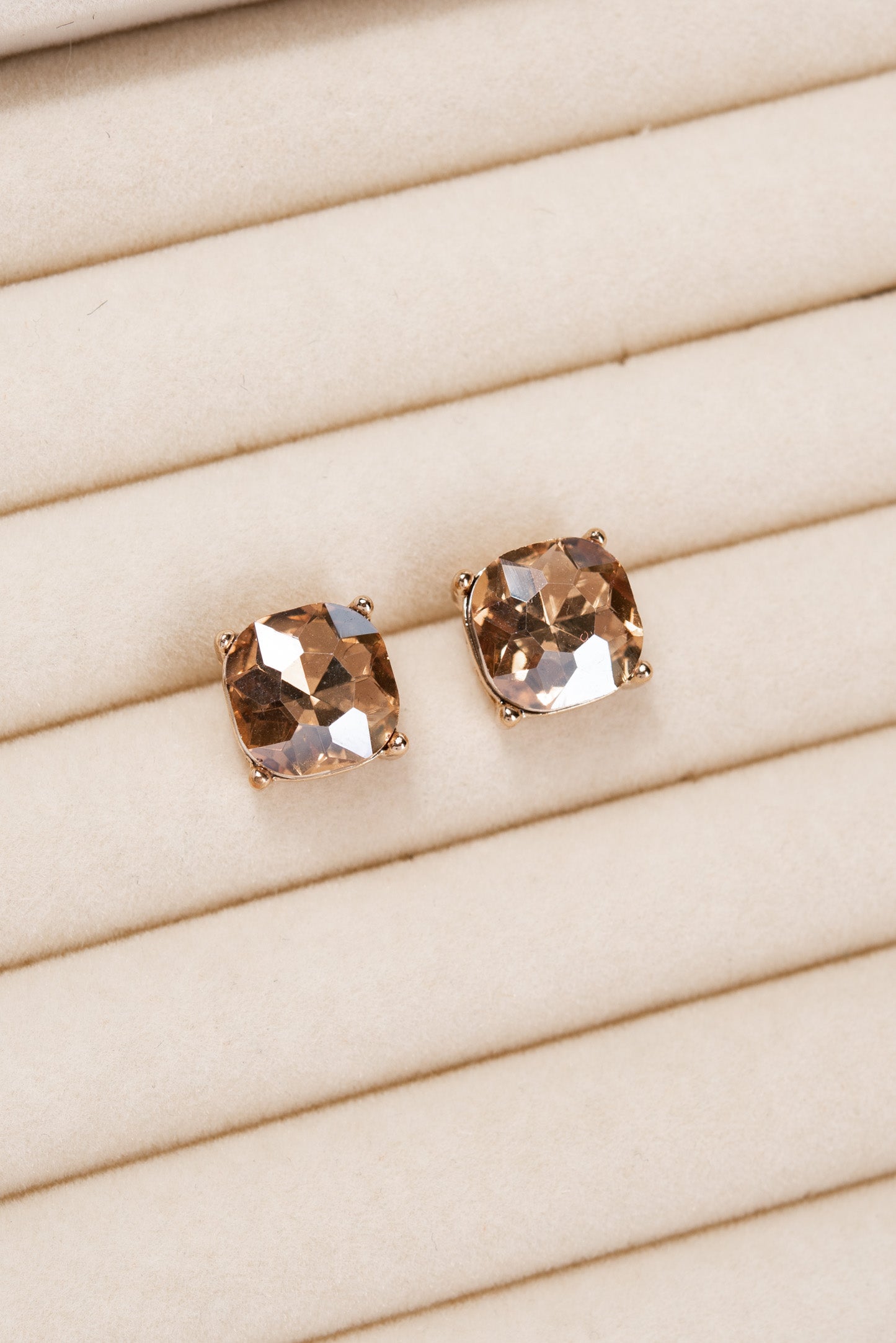 Aaliyah 10MM Crystal Cushion Post Earrings