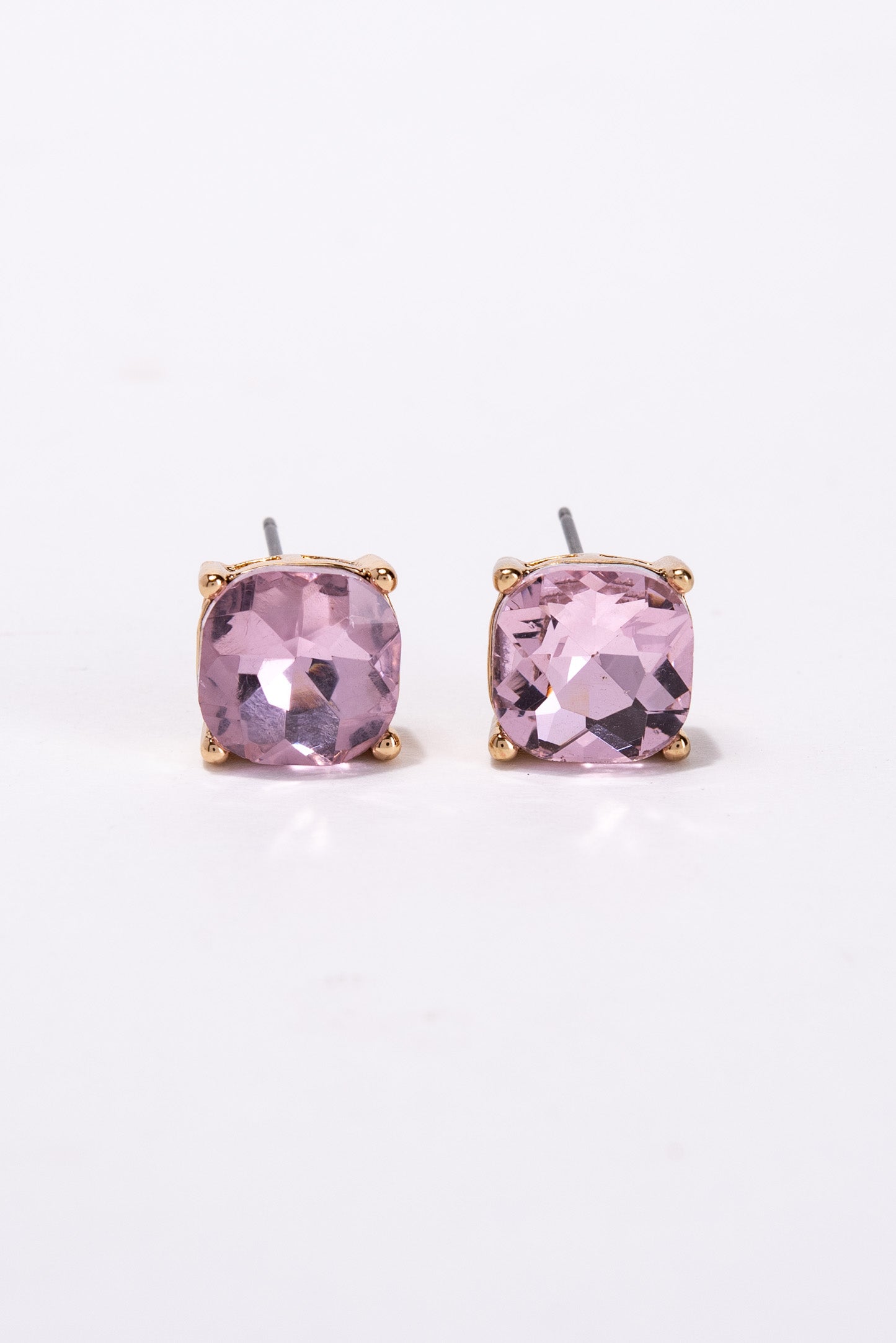 Aaliyah 10MM Crystal Cushion Post Earrings