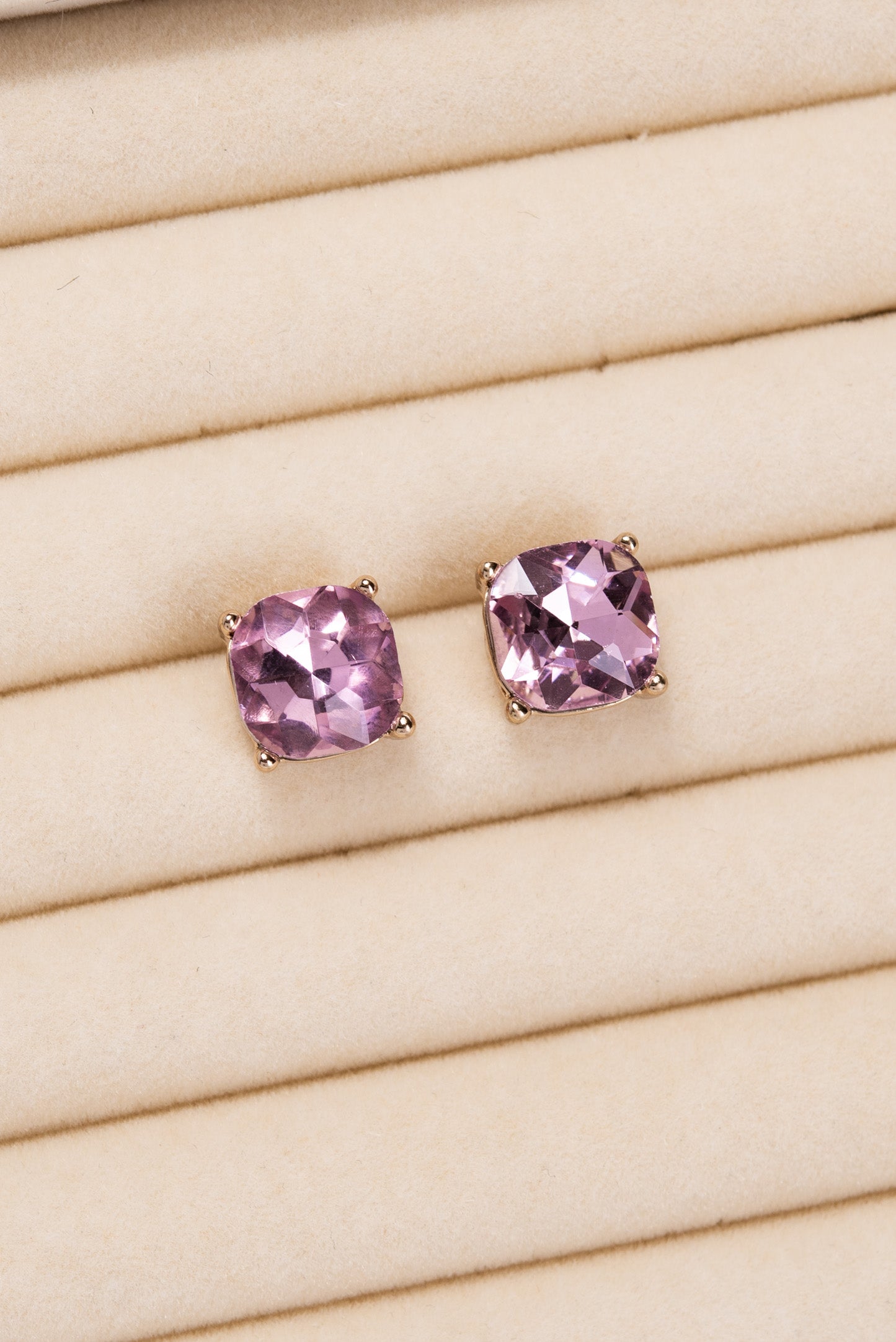 Aaliyah 10MM Crystal Cushion Post Earrings