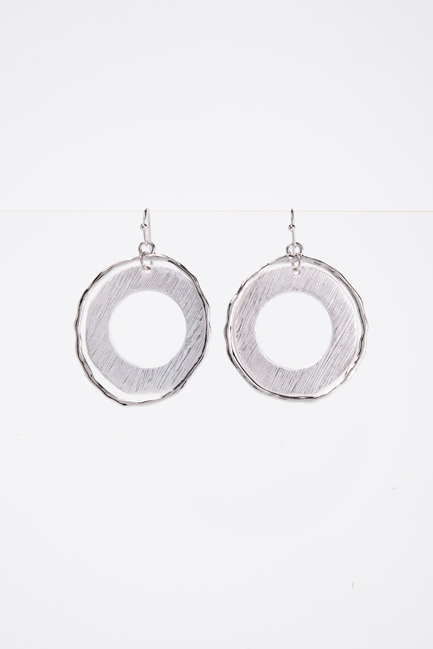 Emery Round Metal Dangle Earrings