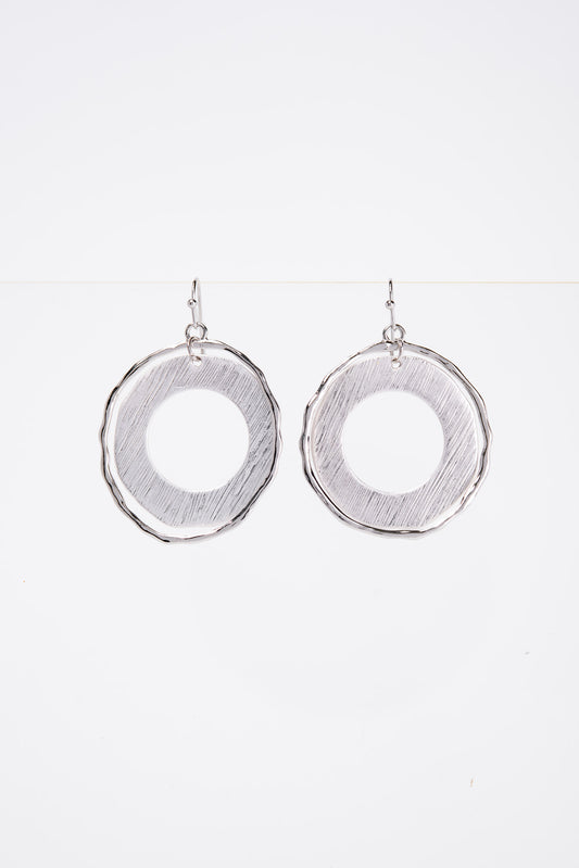 Emery Round Metal Dangle Earrings