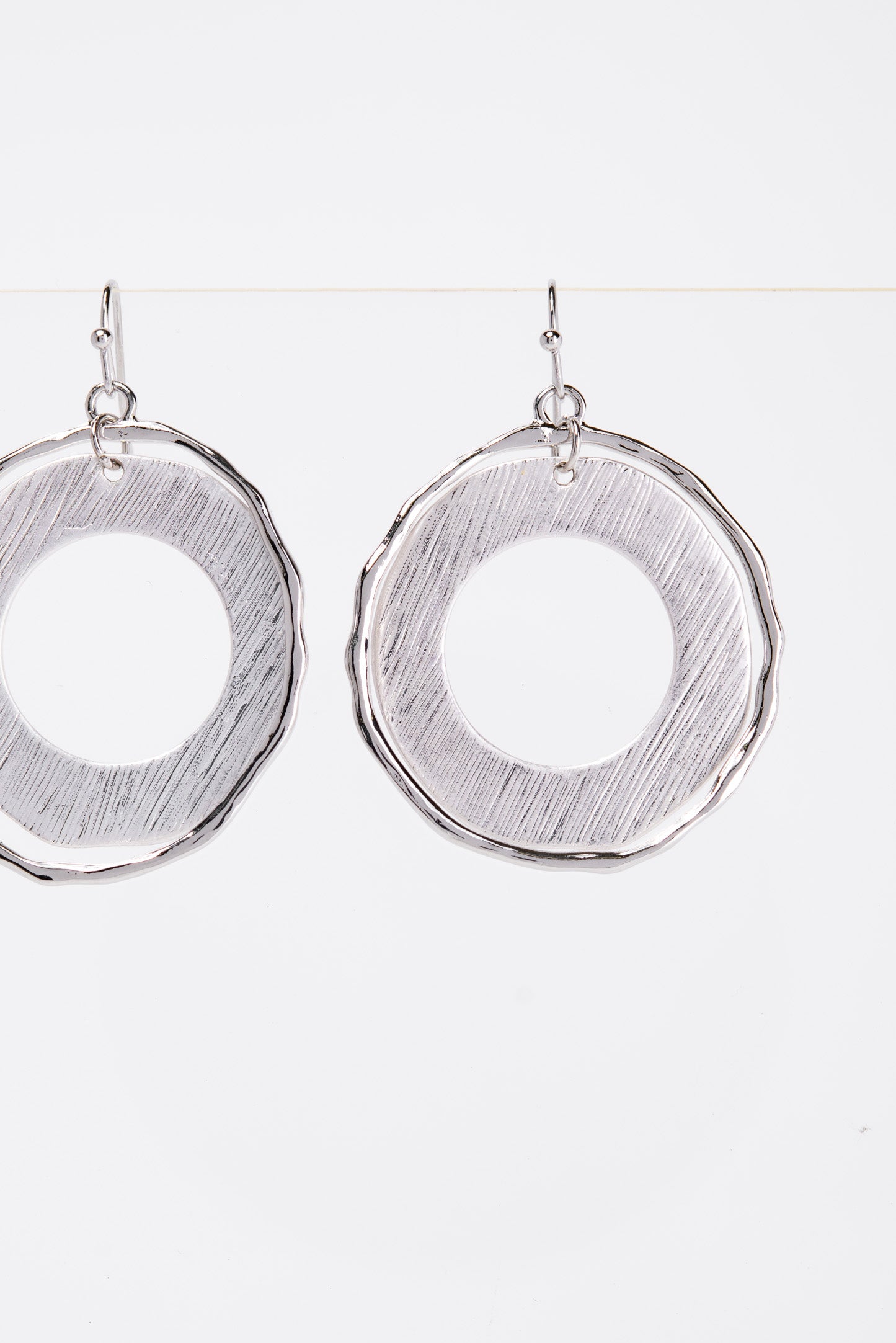 Emery Round Metal Dangle Earrings