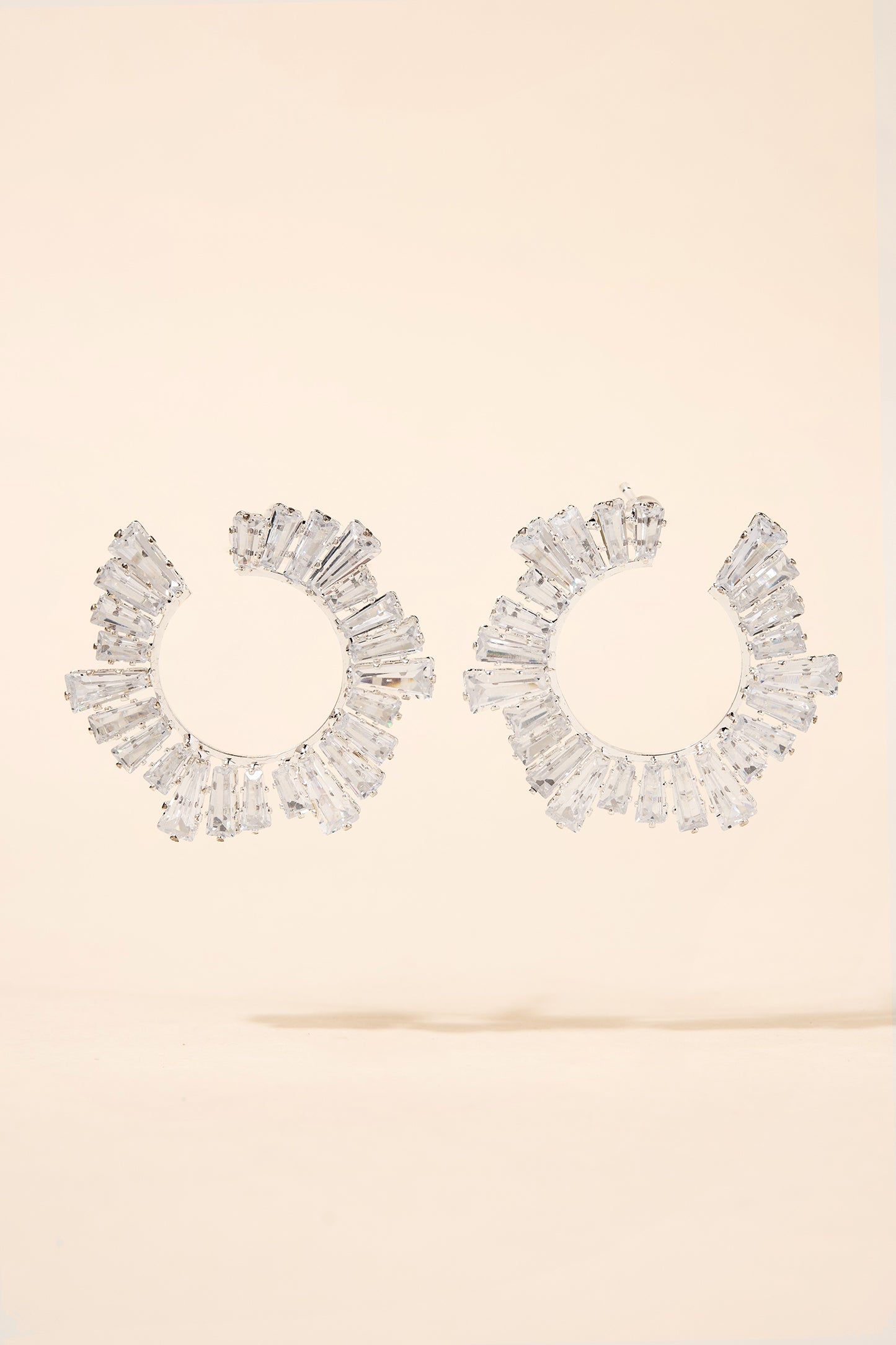 Kalinda Stacked Rectangle CZ Hoops