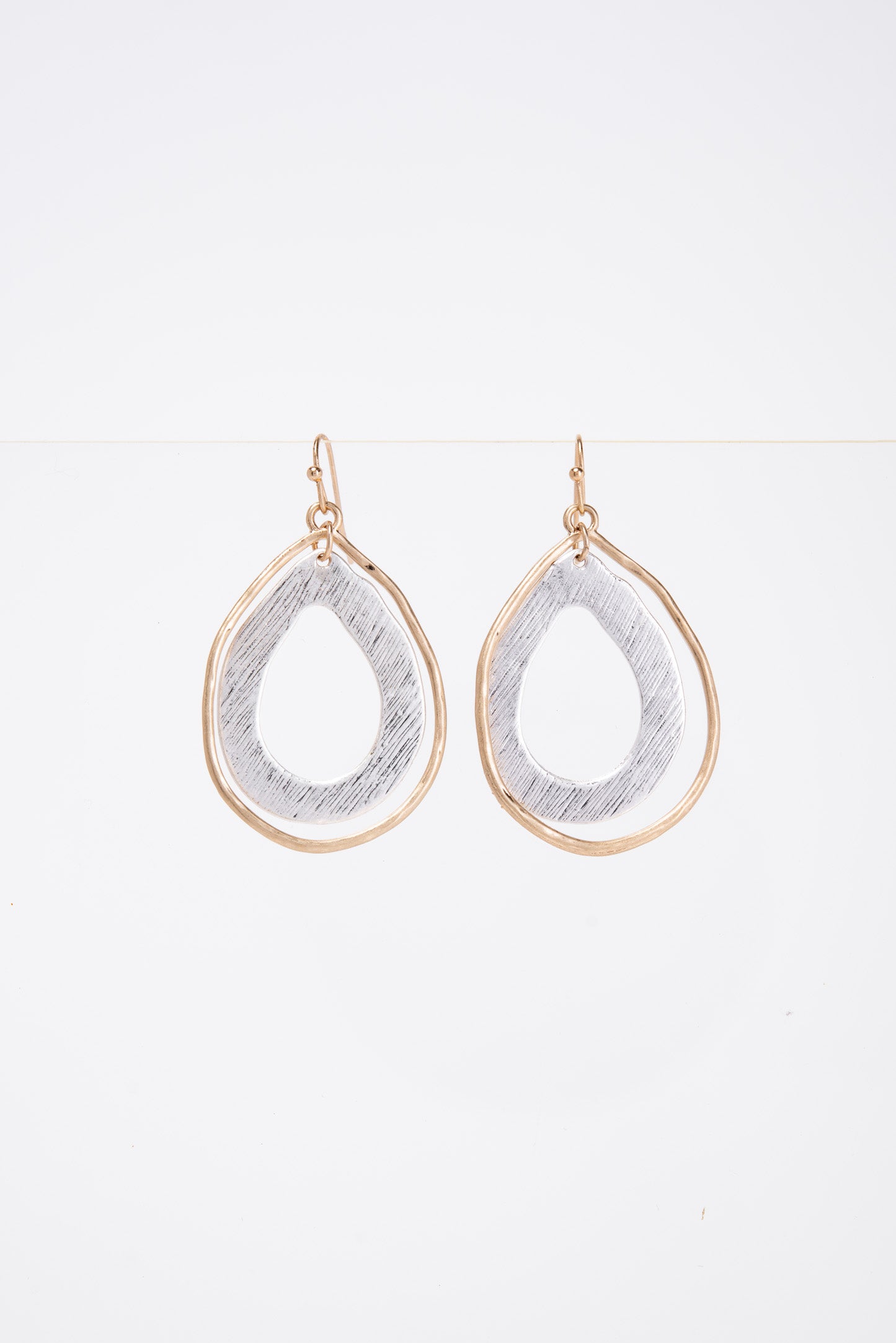 Eve Boho Layered Teardrop Metal Dangle Earrings