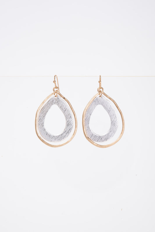 Eve Boho Layered Teardrop Metal Dangle Earrings