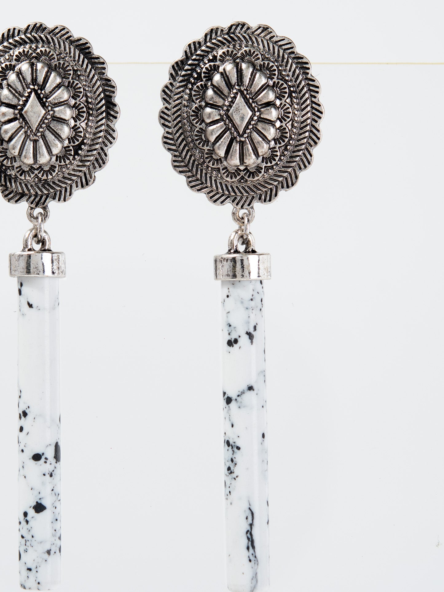 Sonnet Western Hand Craft Stone Cylinder Dangle Earrings