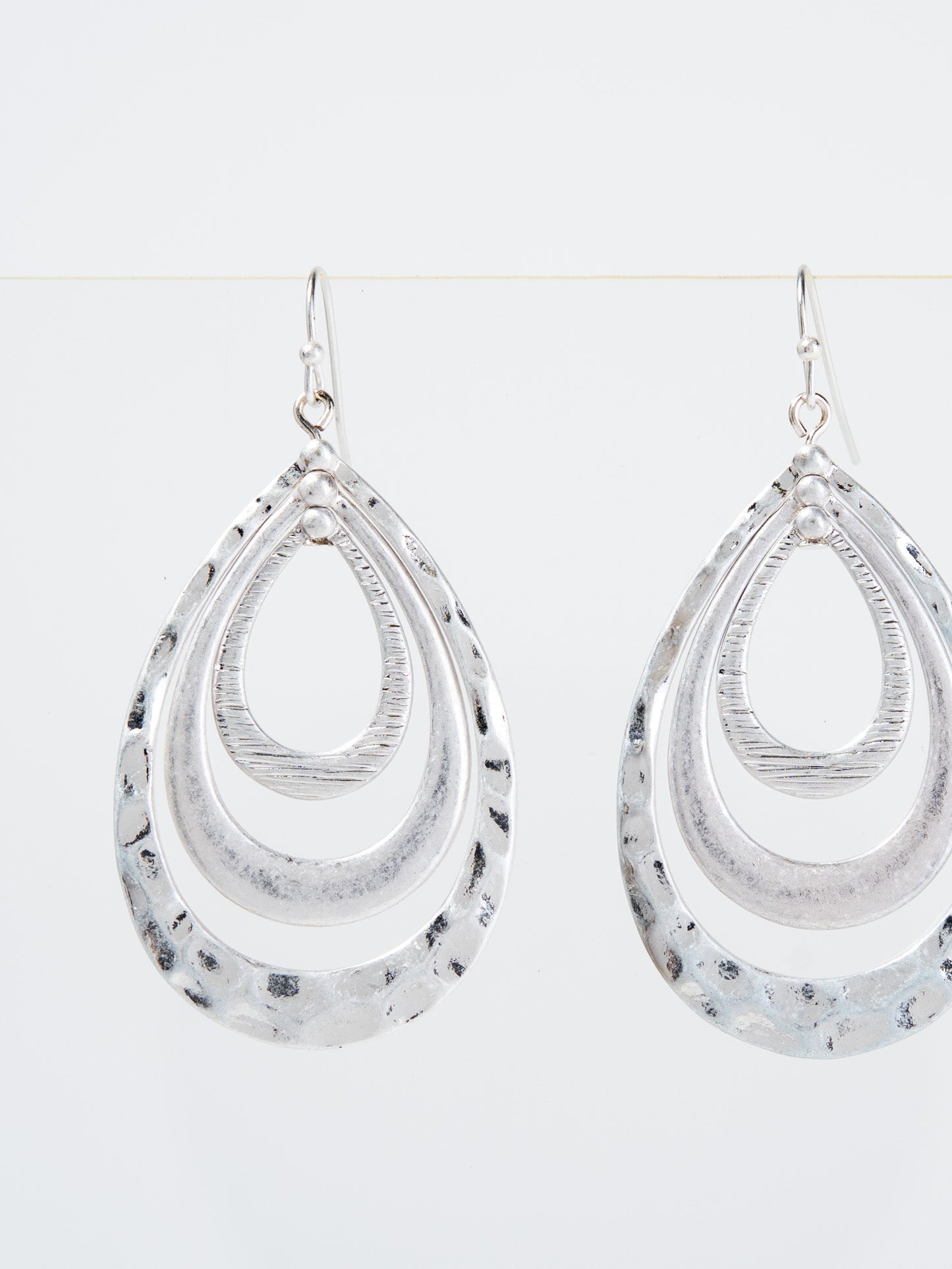 Colby Metal 3 layered Drop Dangle Earrings