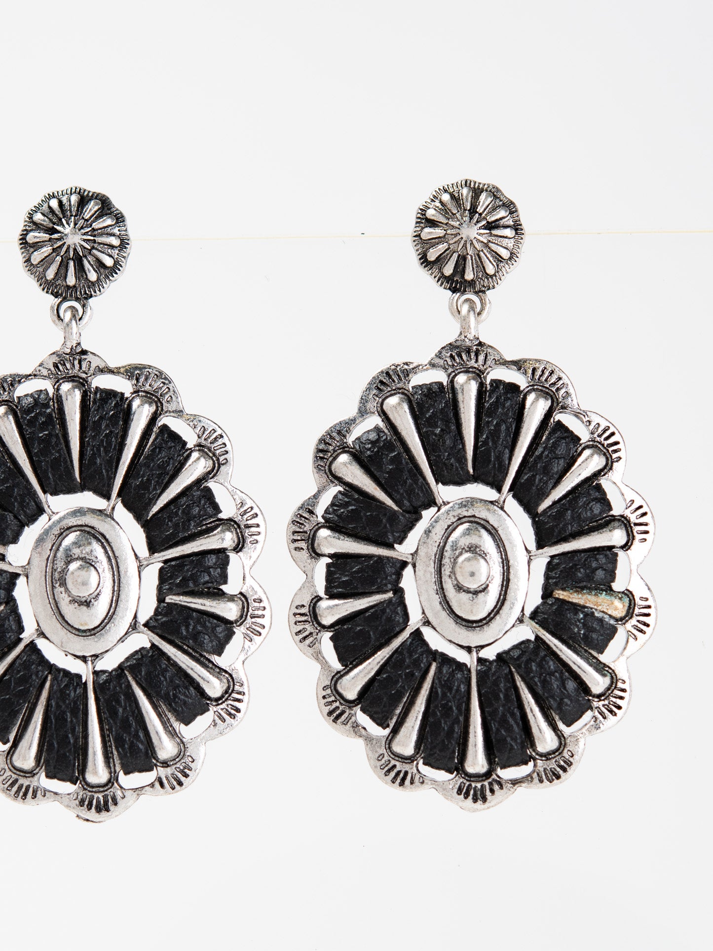 Bowie Western Wrapped Concho Drop Earrings