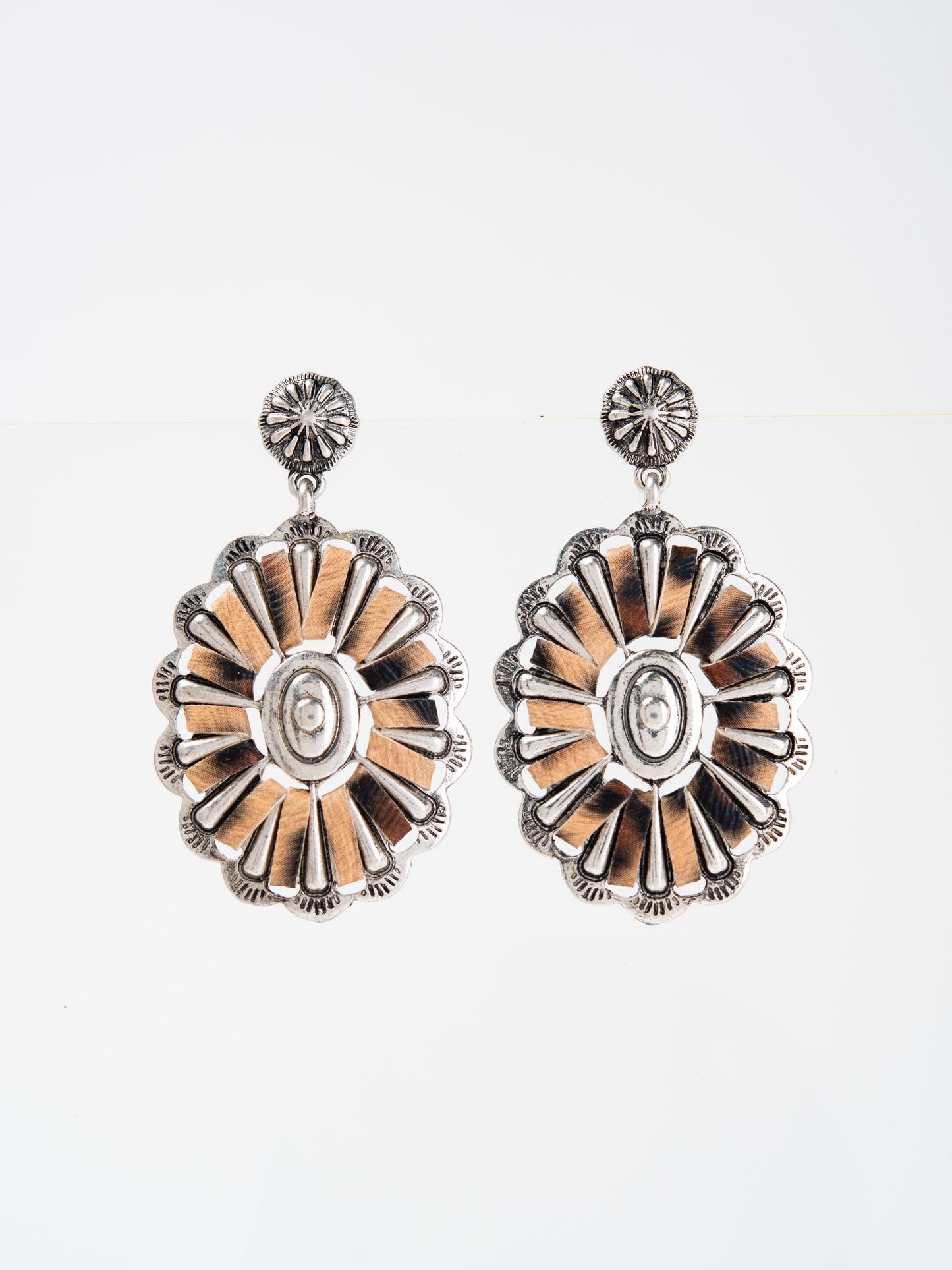 Bowie Western Wrapped Concho Drop Earrings