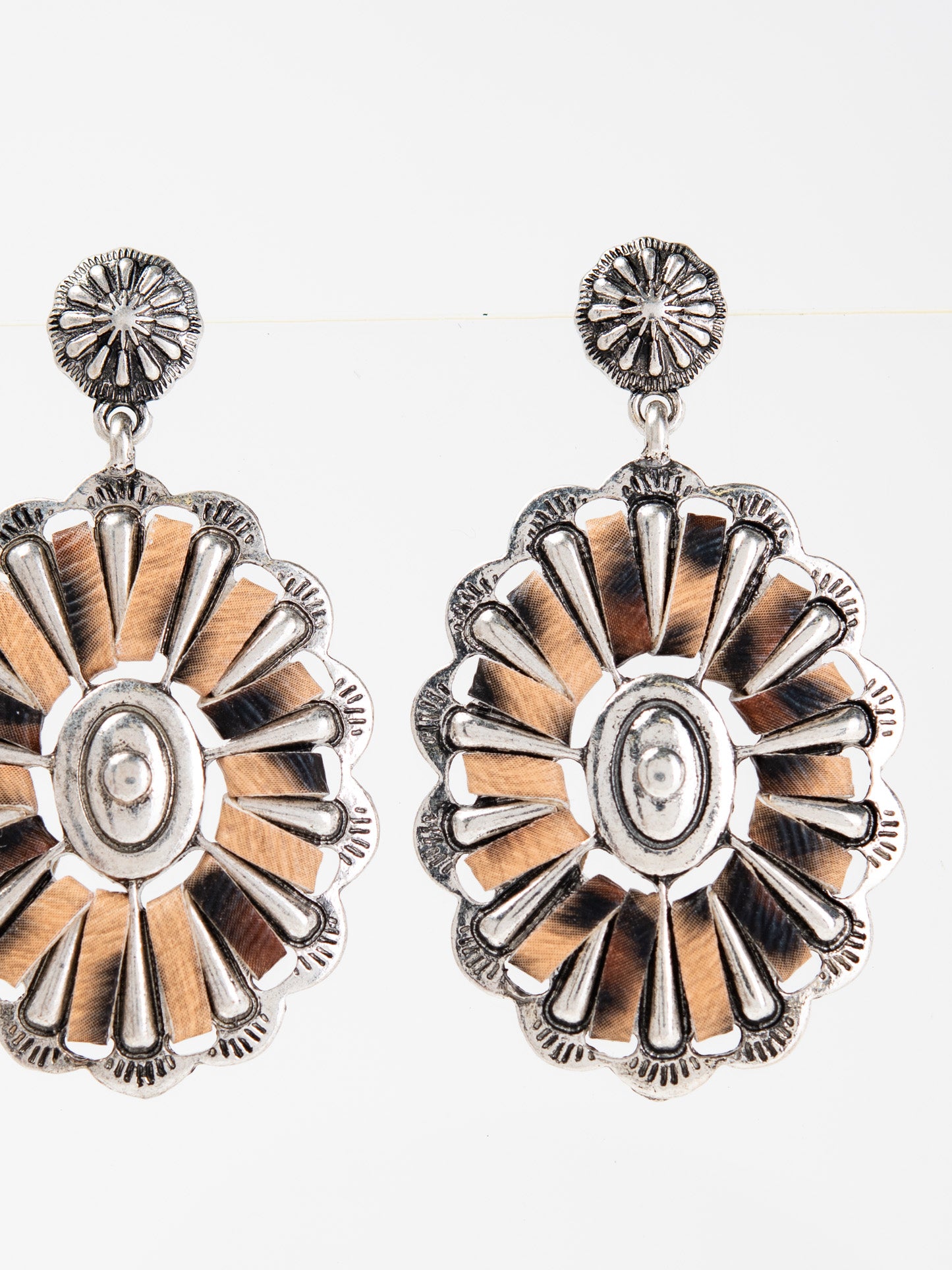 Bowie Western Wrapped Concho Drop Earrings