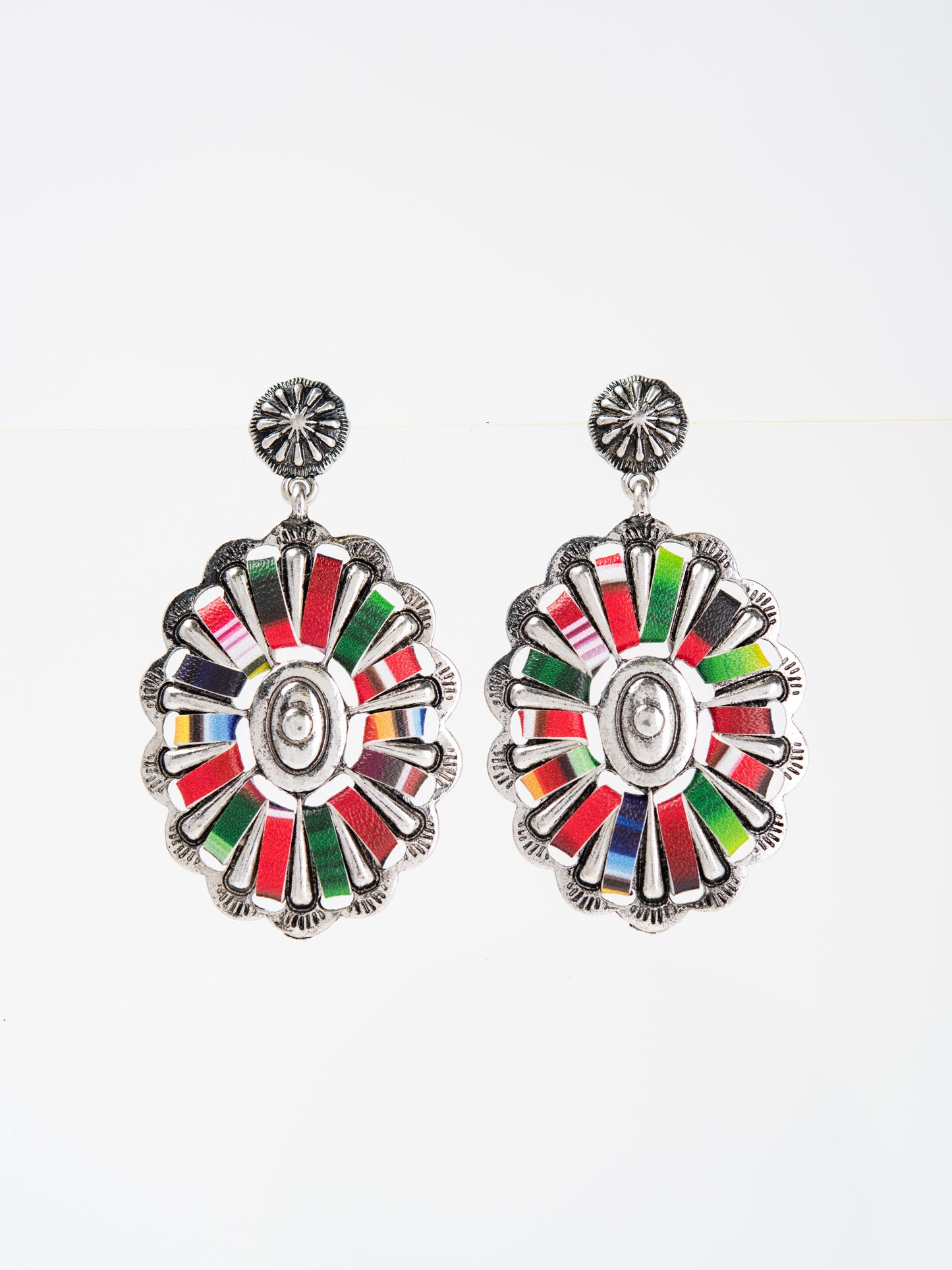 Bowie Western Wrapped Concho Drop Earrings