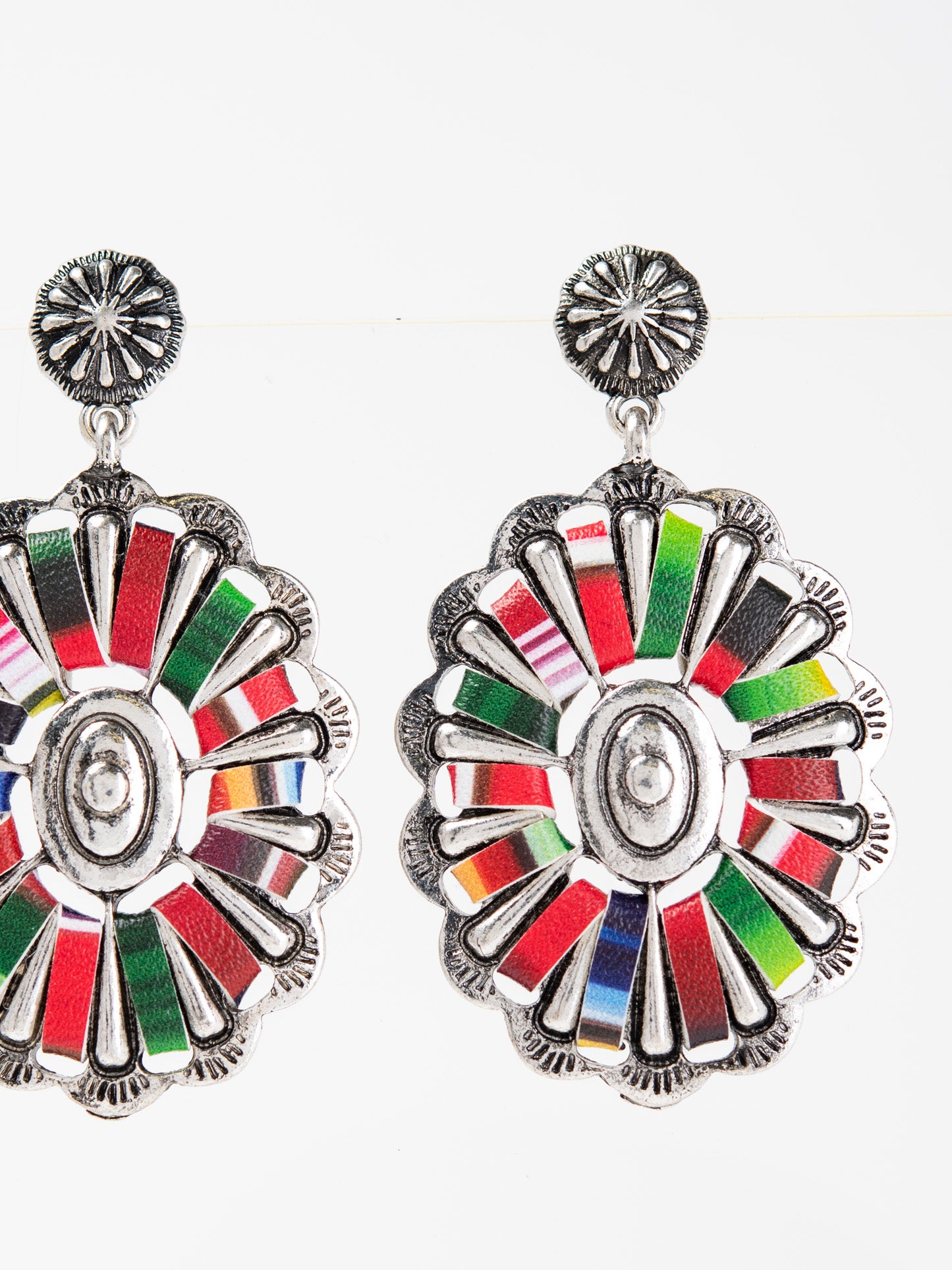 Bowie Western Wrapped Concho Drop Earrings