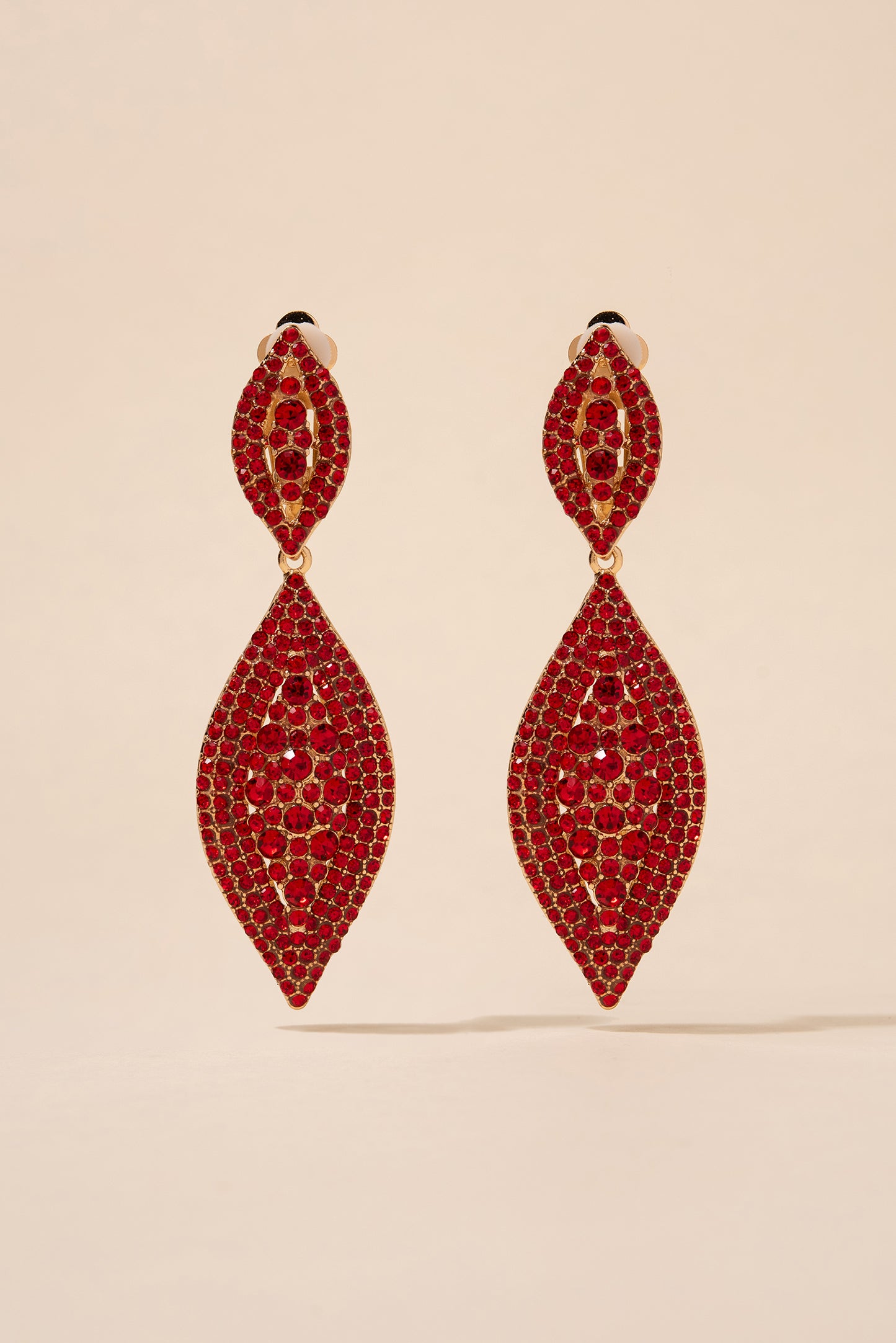 Juliette Teardrop Rhinestone Clip-On Earrings