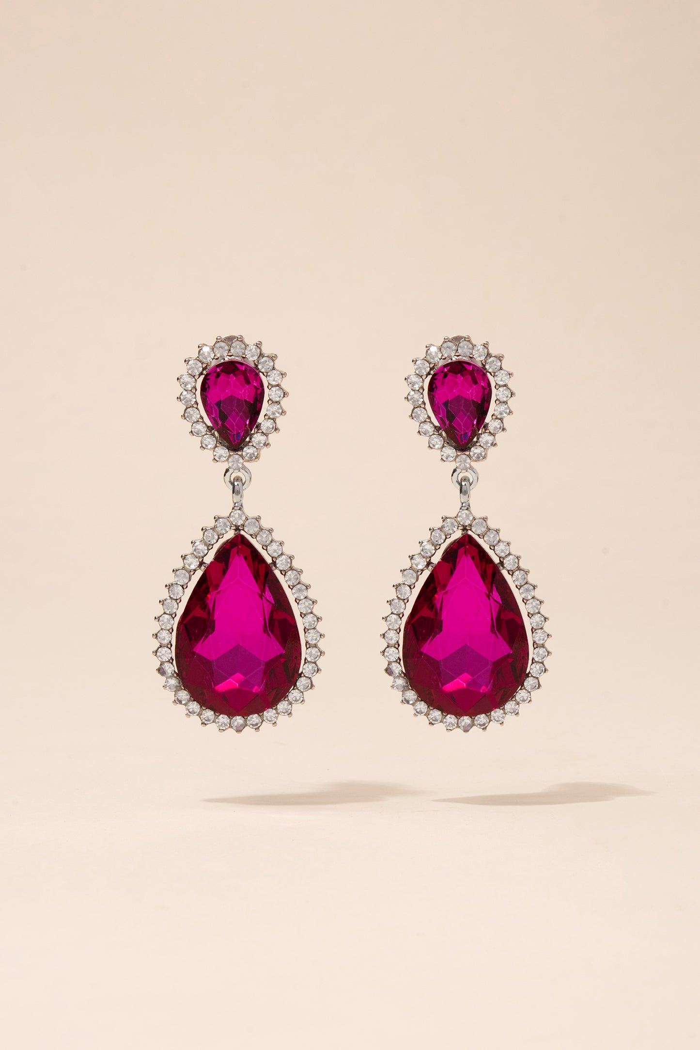 Sun Burst Rhinestone Clip-On Drop Earrings